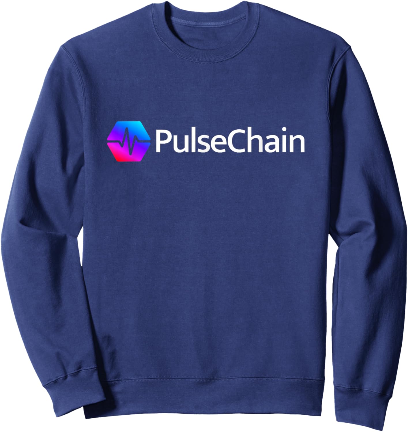 PulseChain PLS Pulse Hex Crypto Logo Cryptocurrency Sweatshirt - Sweatshirt | Navy
