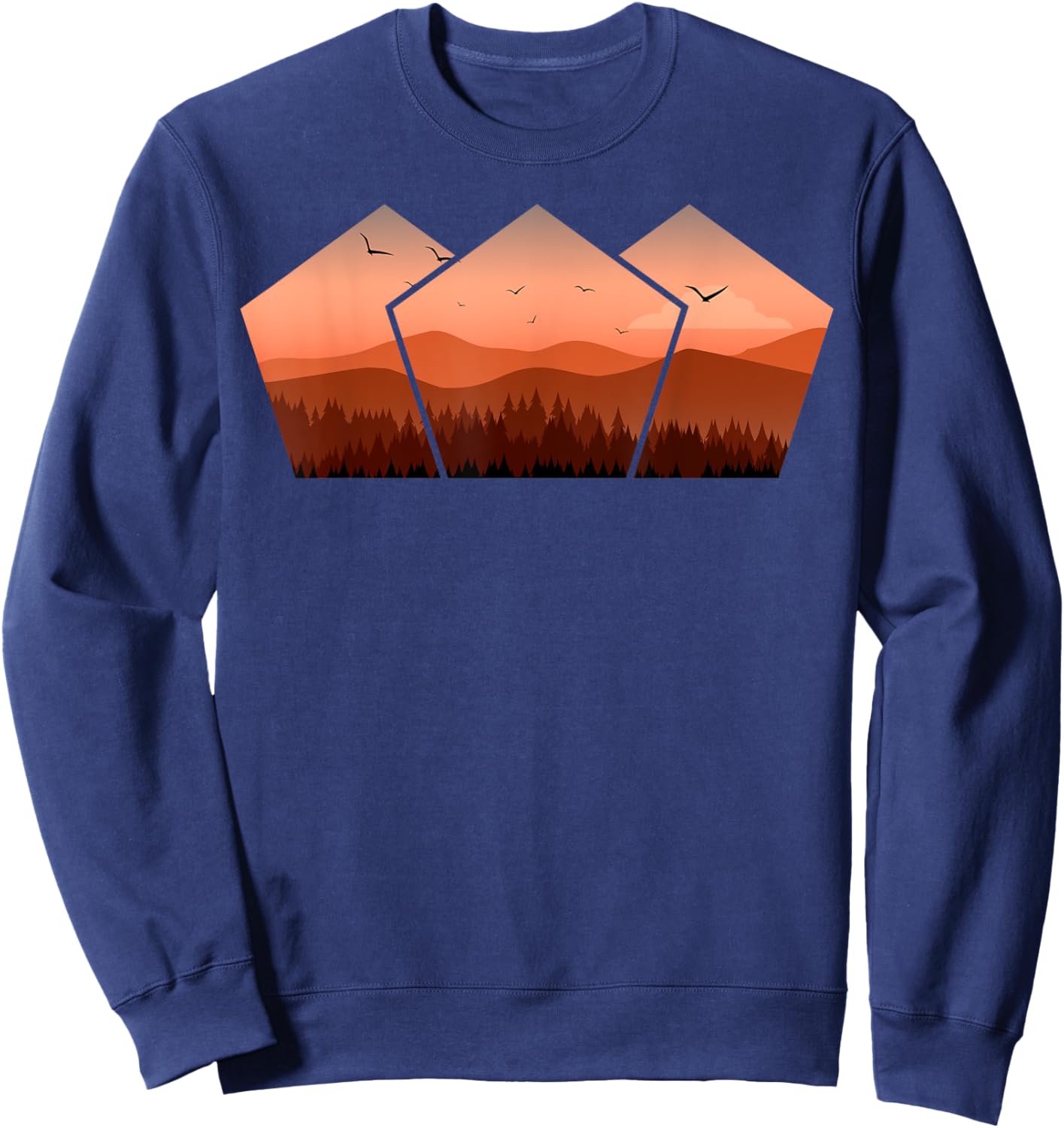 Forest Nature pentagon Minimalism Sweatshirt - Sweatshirt | Navy