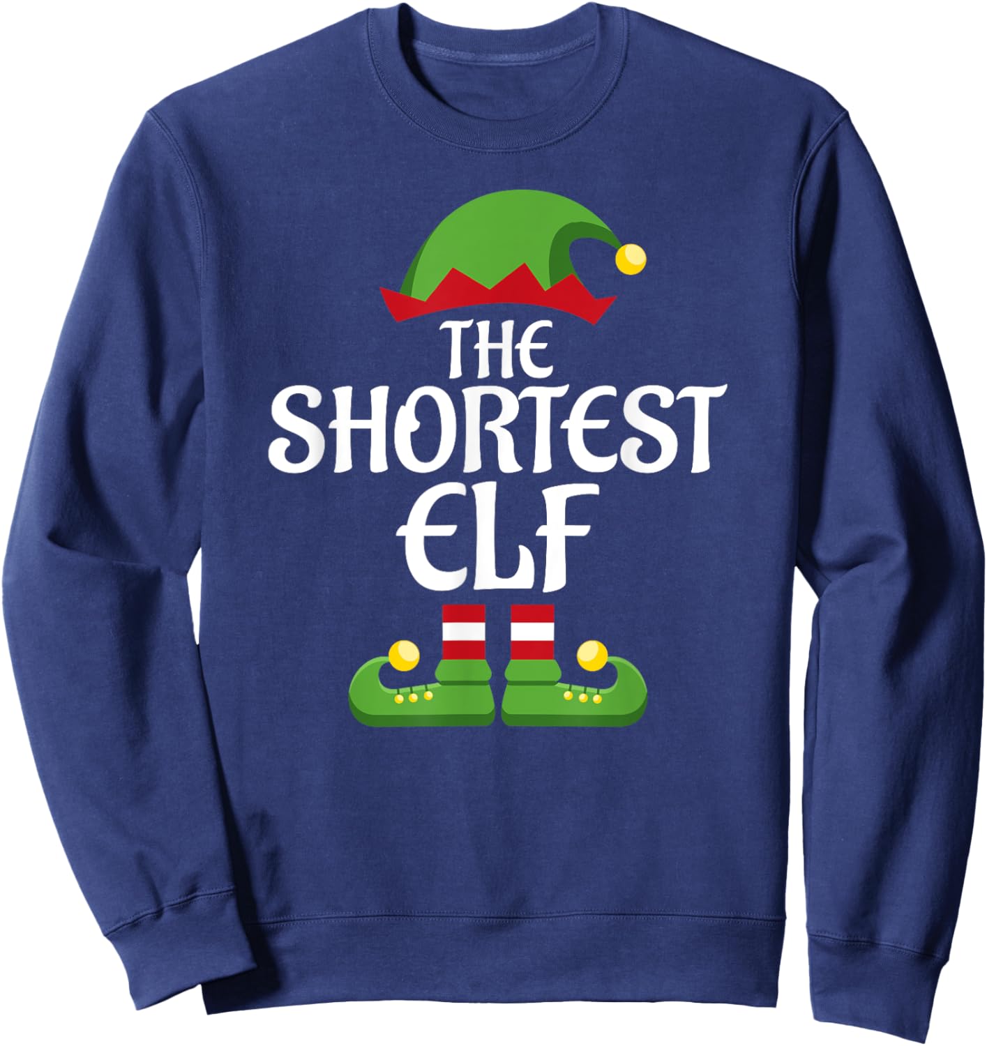 Shortest Elf Family Matching Group Christmas Sweatshirt - Sweatshirt | Navy