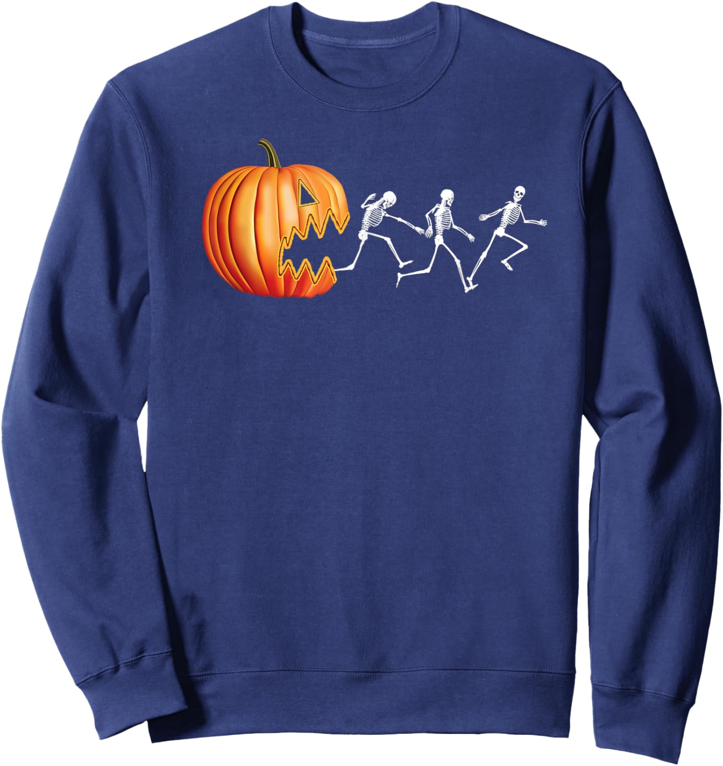 Funny Halloween Pumpkin Skeletons Jack o Lantern Sweatshirt - Sweatshirt | Navy