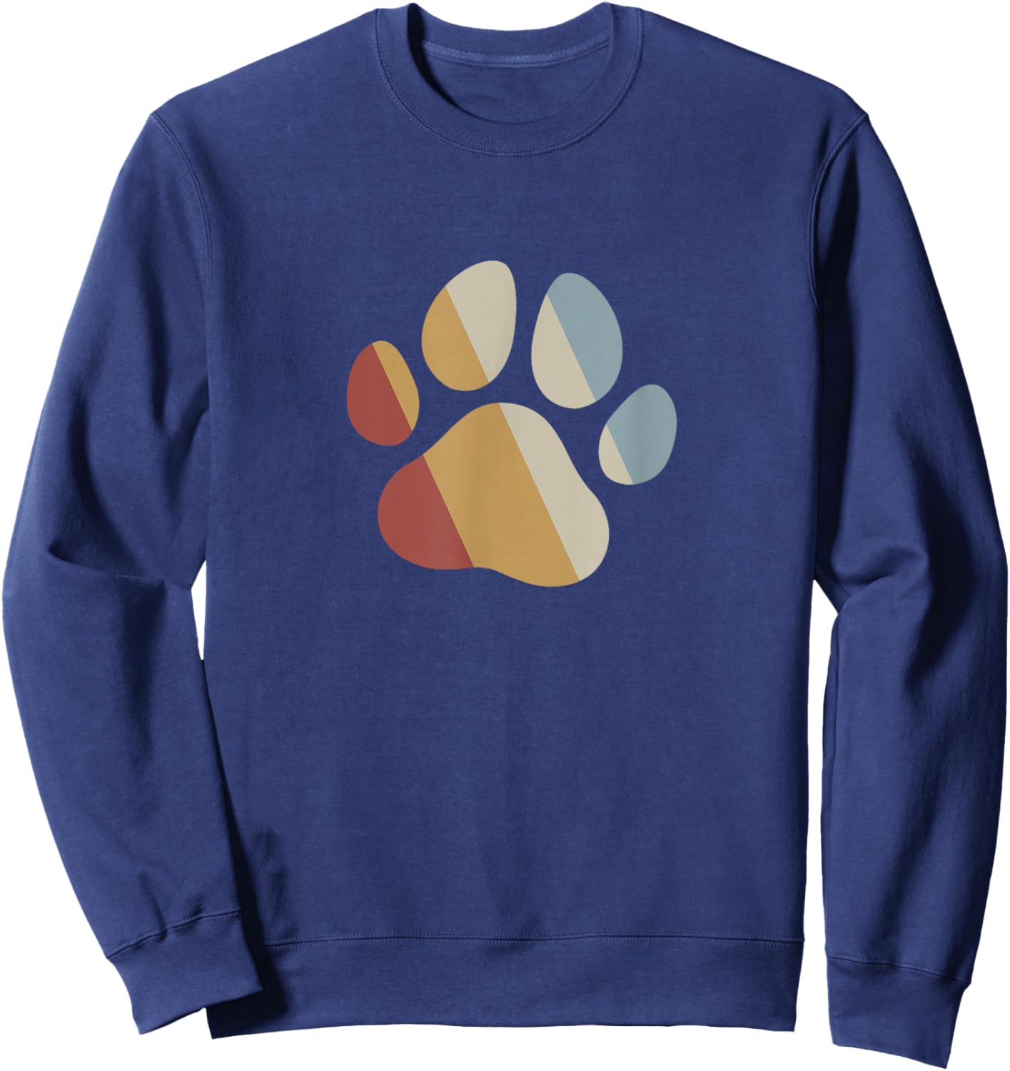 Dog Paw Retro Style Vintage Sweatshirt - Sweatshirt | Navy