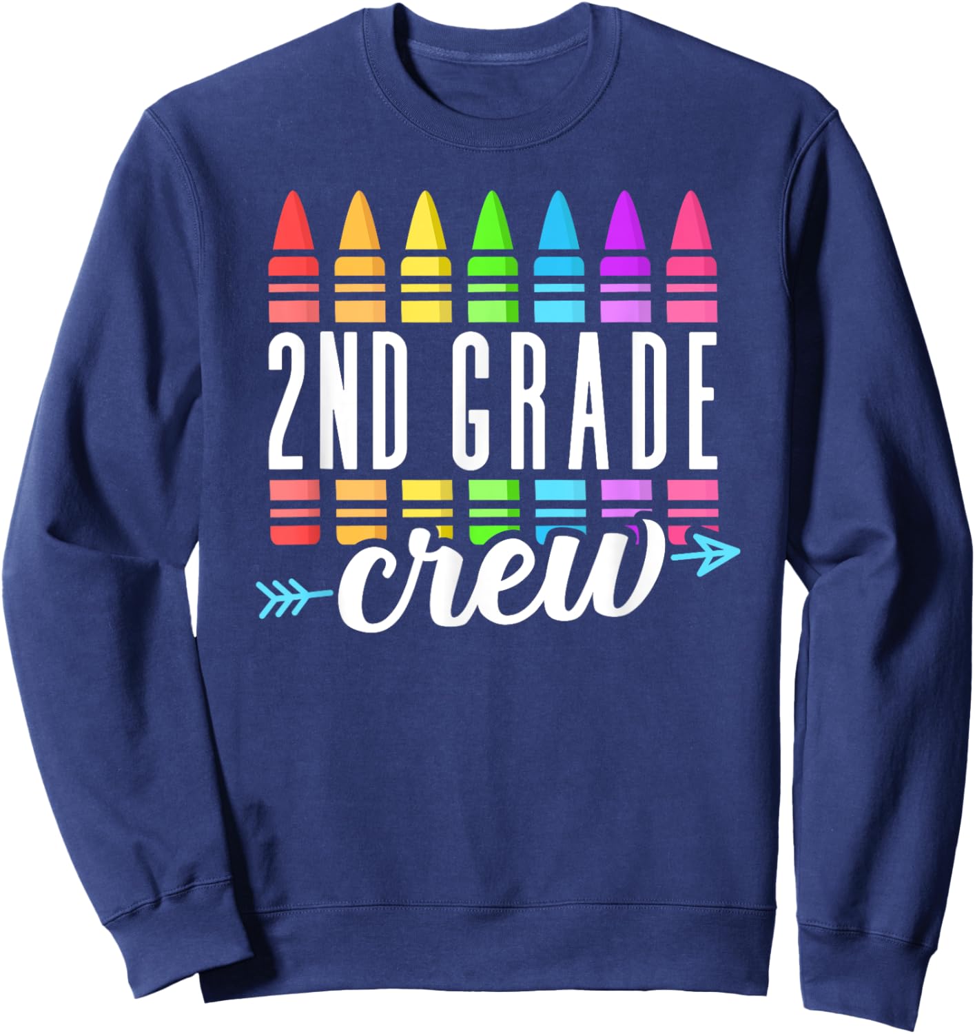 2nd Grade Crew Back to School Second Grade Teacher Boy Girl Sweatshirt - Sweatshirt | Navy