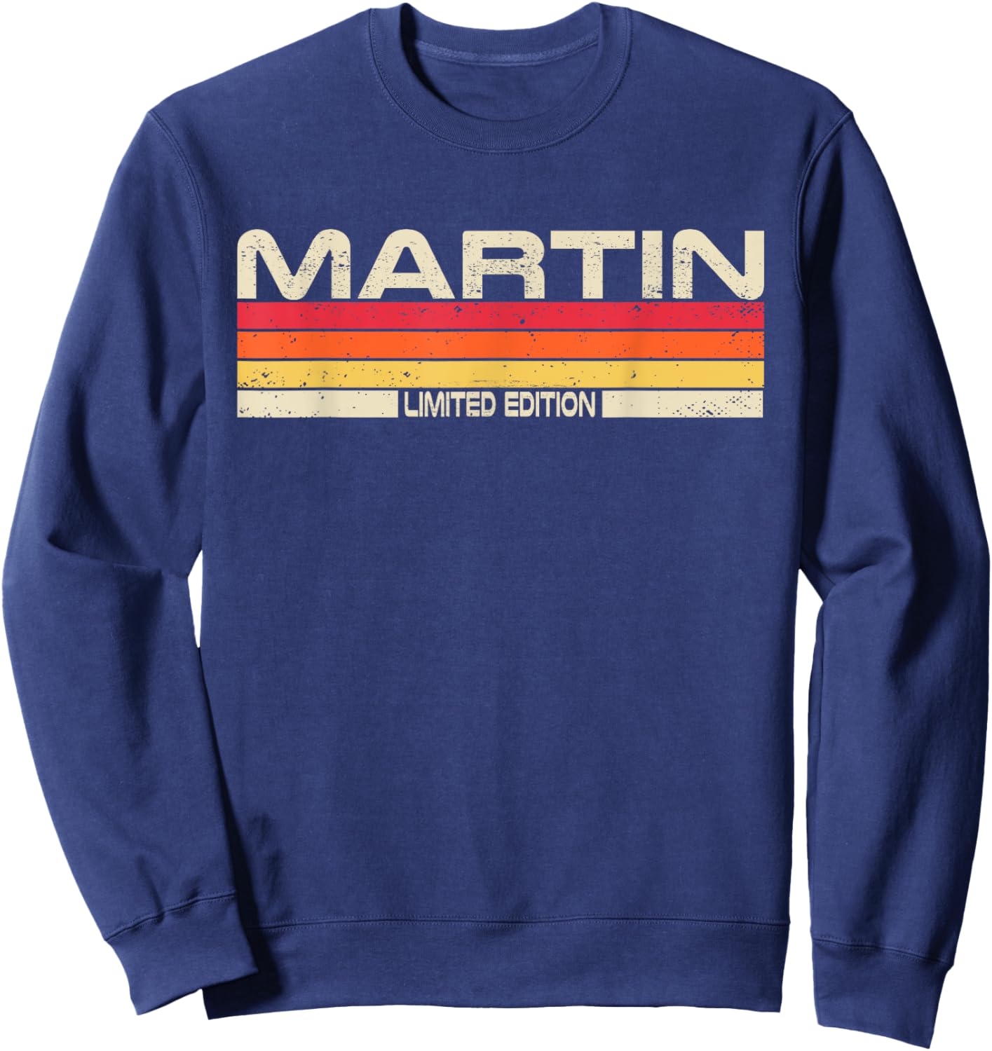 Martin Surname Birthday Family Reunion 80s 90s Sunset Sweatshirt - Sweatshirt | Navy