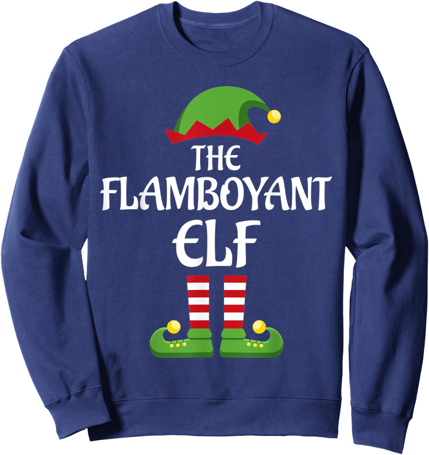 Flamboyant Elf Family Matching Group Christmas Sweatshirt - Sweatshirt | Navy