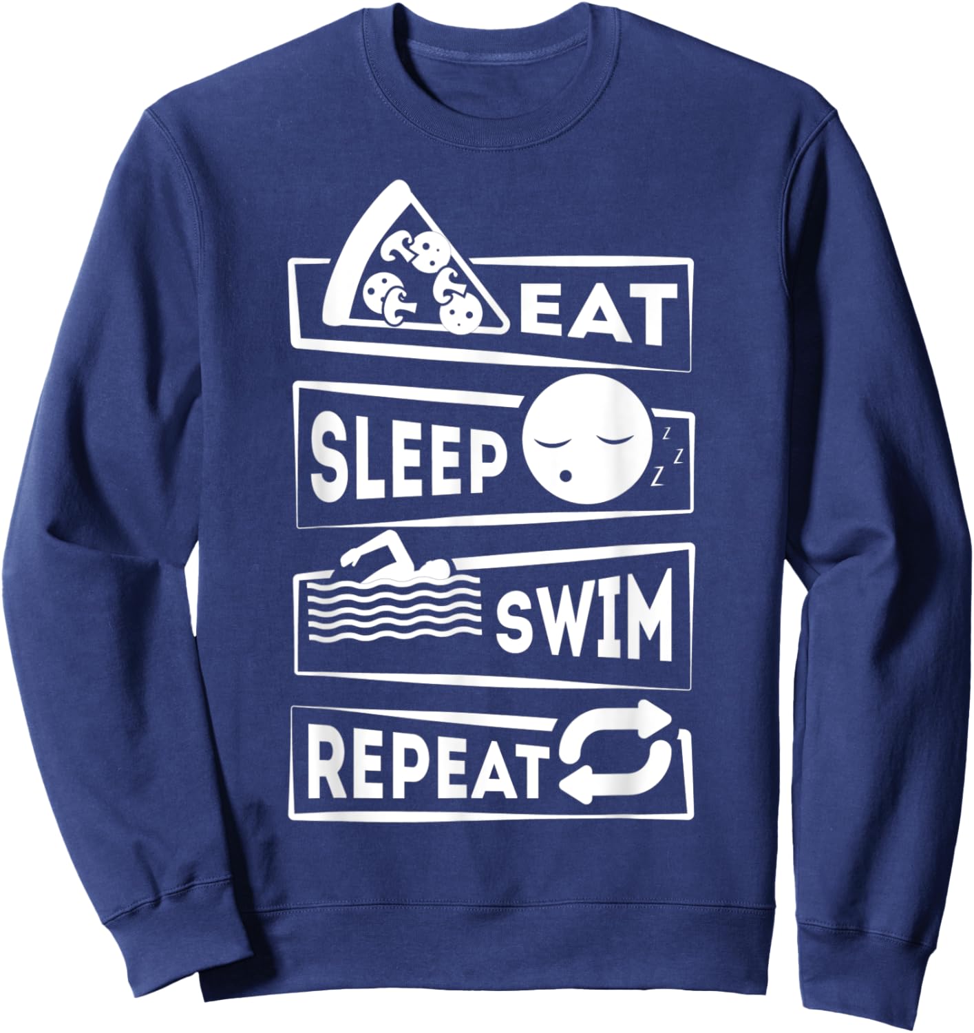 Eat Sleep Swim Repeat Swimming Sweatshirt - Sweatshirt | Navy