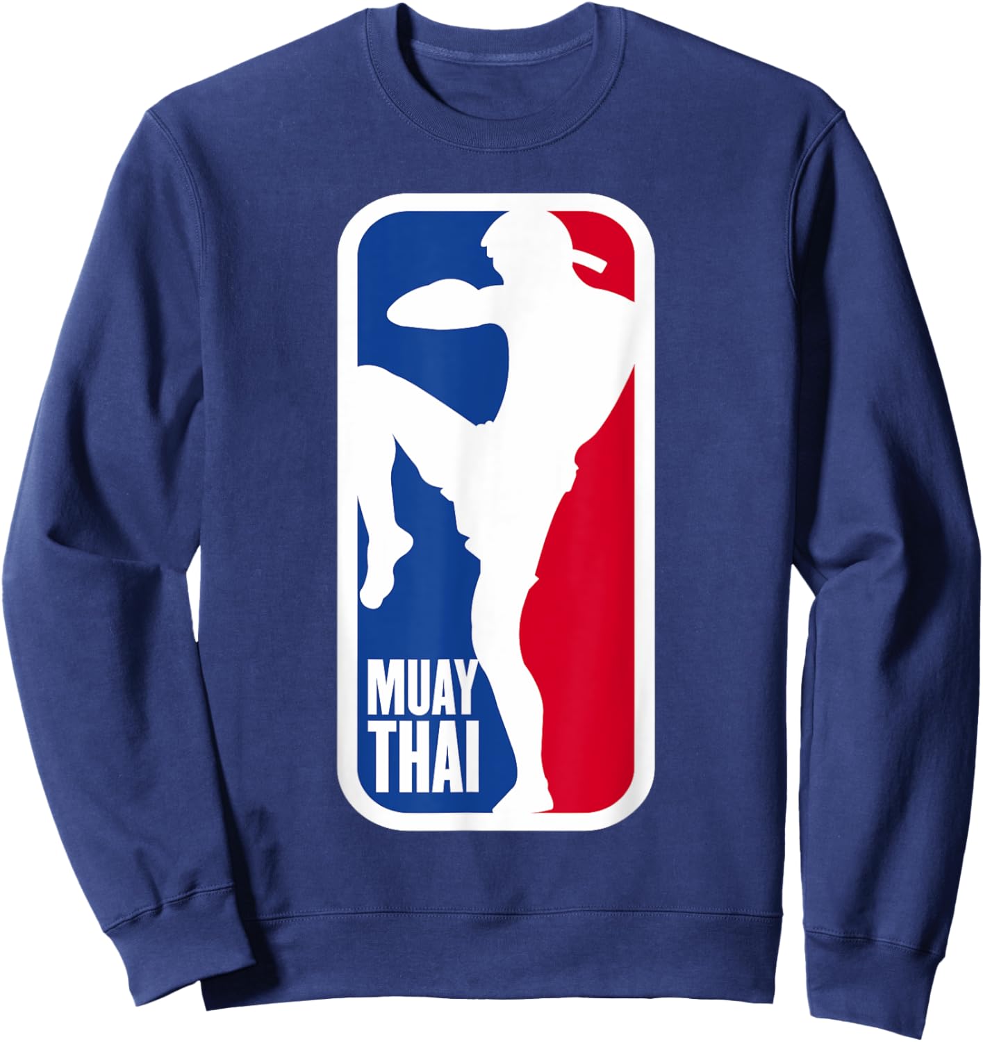 Muay Thai Fighter Retro Kickboxing MMA Training Sweatshirt - Sweatshirt | Navy