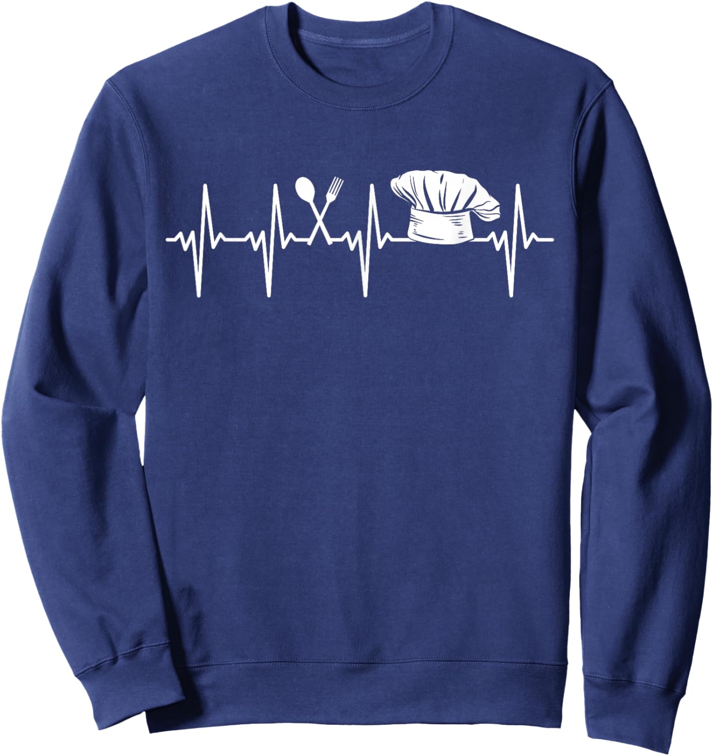 Chef's Hat Heartbeat ECG Chef Chef Gastro Sweatshirt - Sweatshirt | Navy