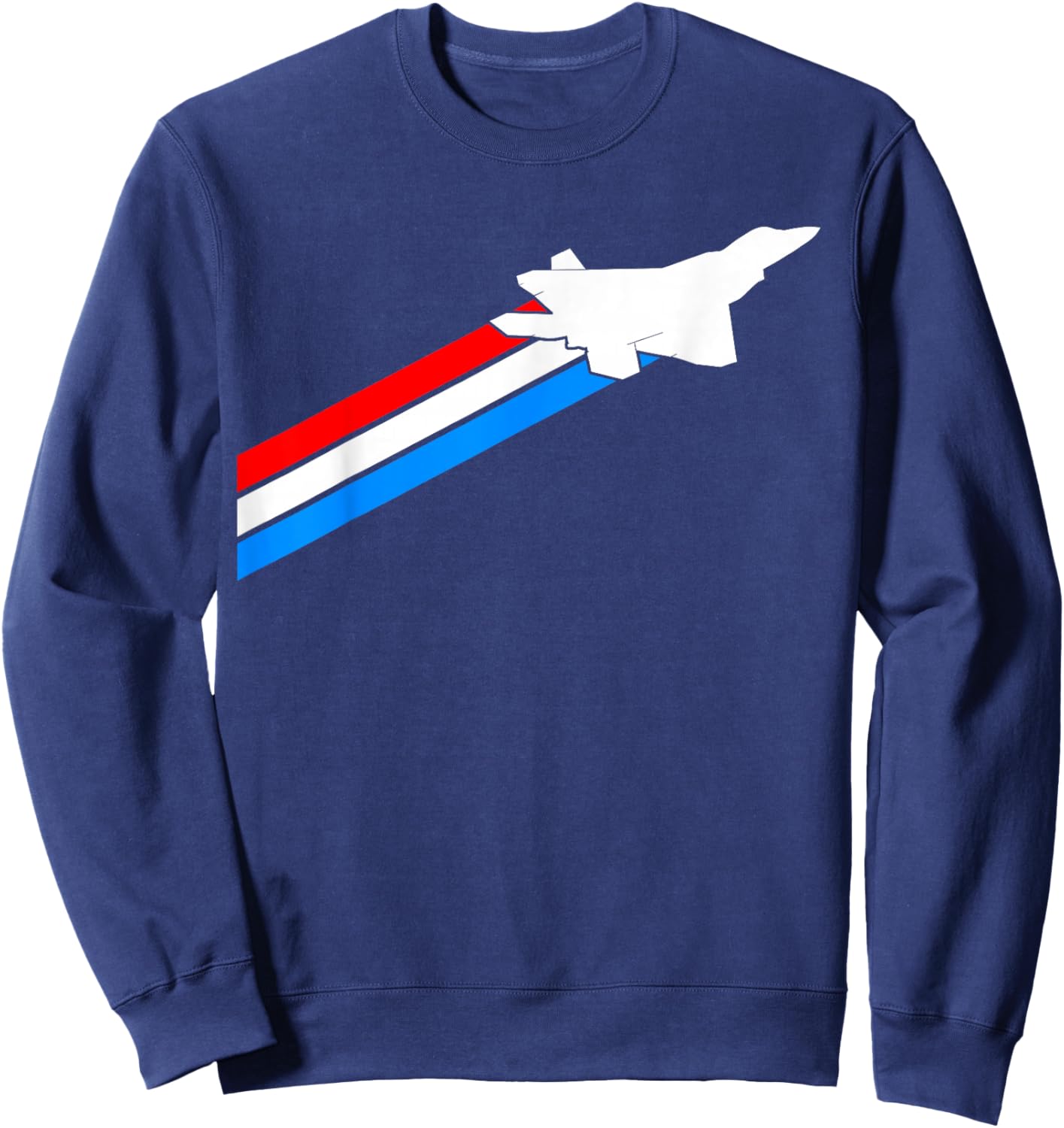 F-22 Raptor Fighter Jet Patriotic 4th July American Flag Sweatshirt - Sweatshirt | Navy
