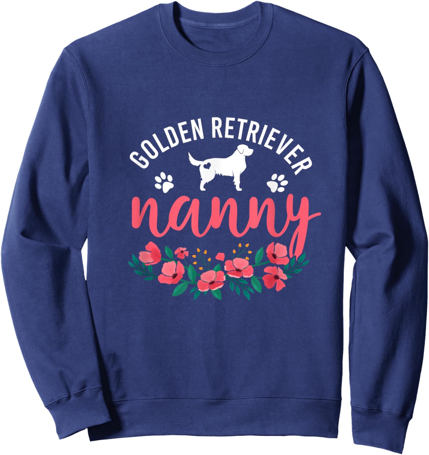 Golden Retriever Nanny Dog Gifts Women Grandma Dog Christmas Sweatshirt - Sweatshirt | Navy