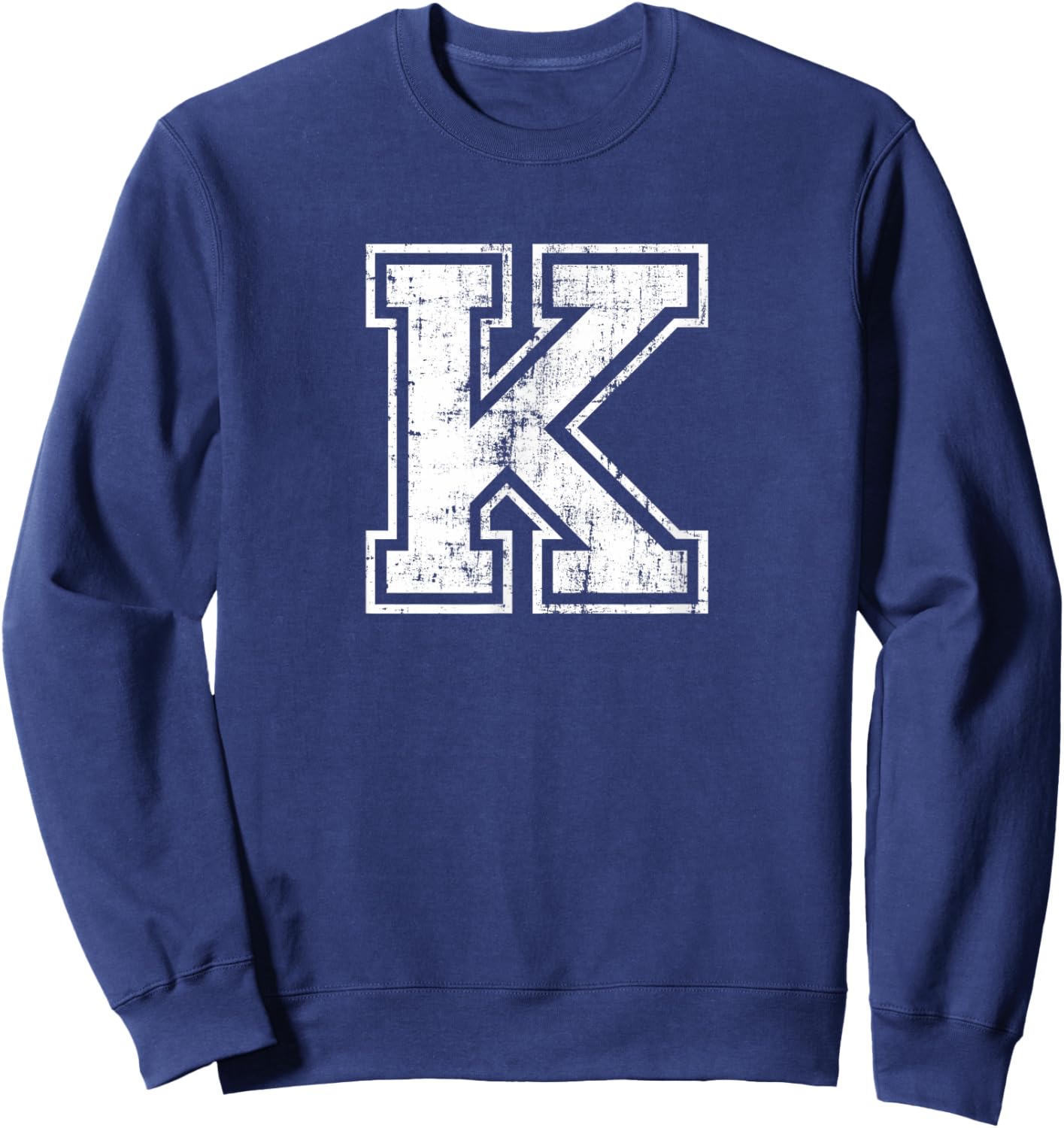 Letter K Uppercase Alphabet Initial School College Varsity Sweatshirt - Sweatshirt | Navy