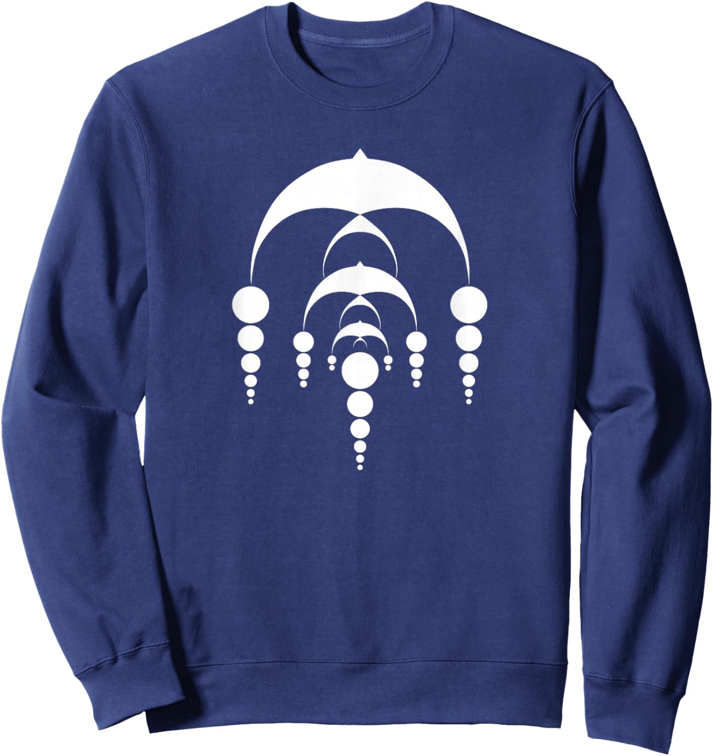 Vintage Crop Circles Design UFO Aliens - Bold White Sweatshirt - Sweatshirt | Navy