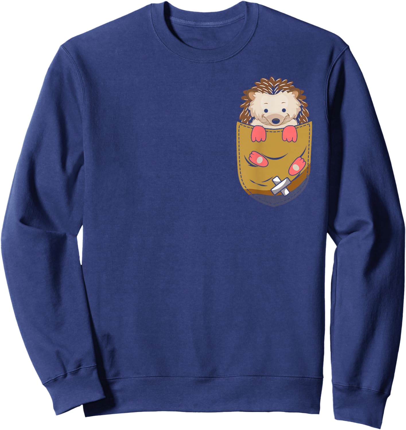 Funny Hedgehog Pocket Graphic Hedgehogs Toddler Women Men Sweatshirt - Sweatshirt | Navy