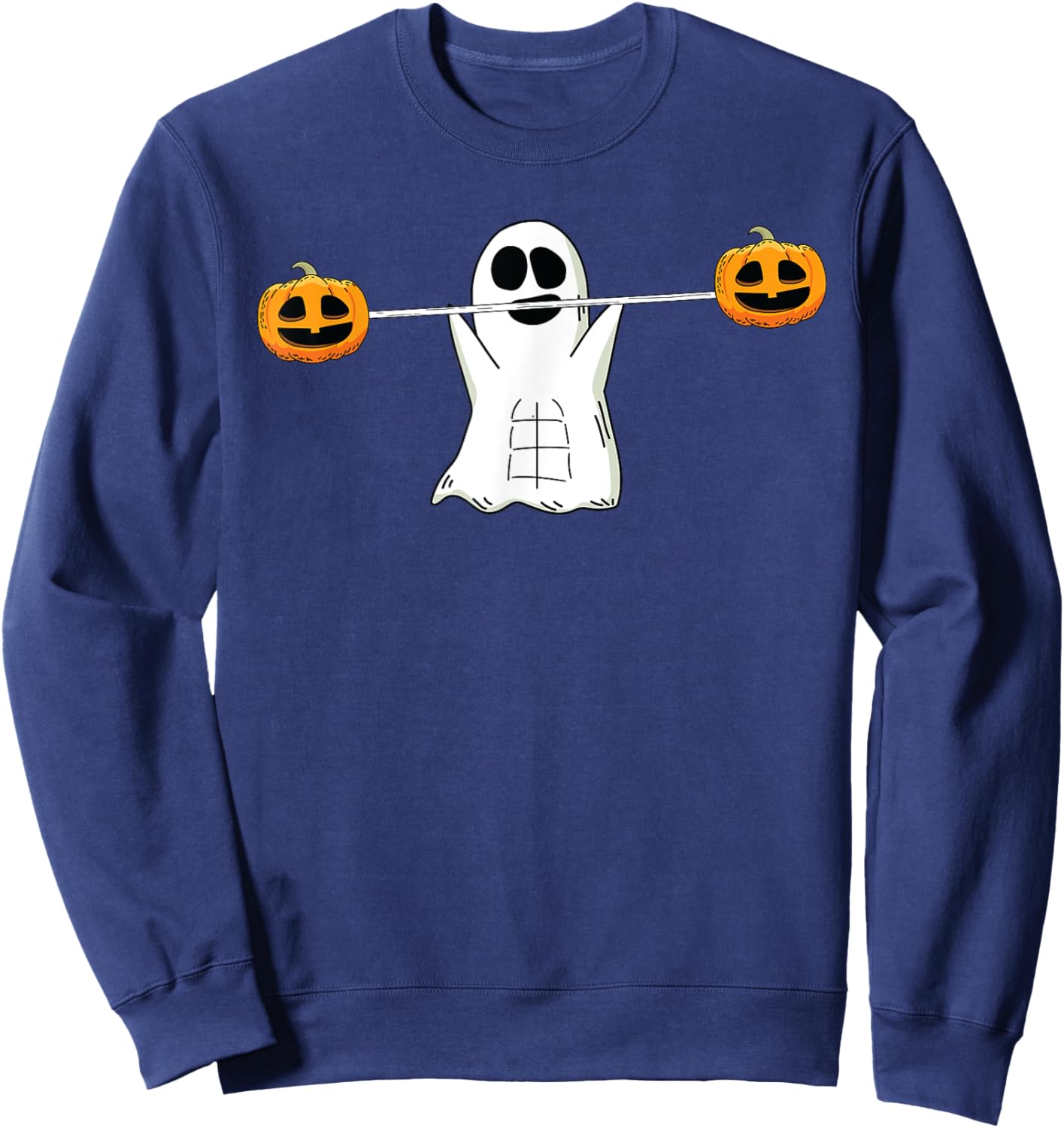 Ghost Lifting Halloween Funny Work-out Gym Fitness Sweatshirt - Sweatshirt | Navy