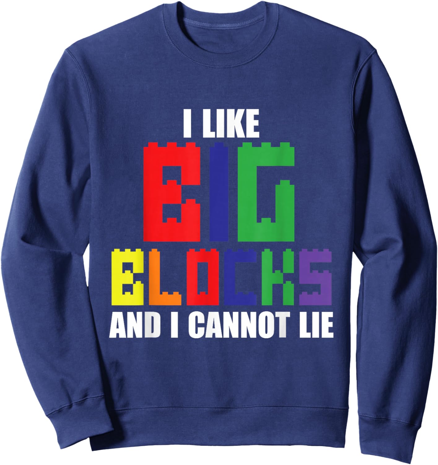 Like Big Blocks Master Builder Building Blocks Bricklayer Sweatshirt - Sweatshirt | Navy