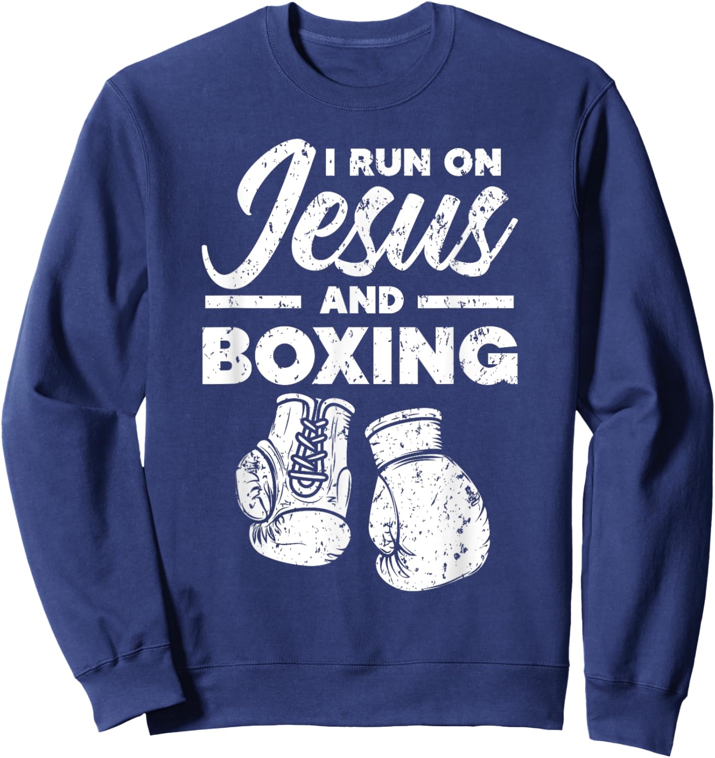 Jesus And Boxing Christian Professional Boxer Sport Knockout Sweatshirt - Sweatshirt | Navy