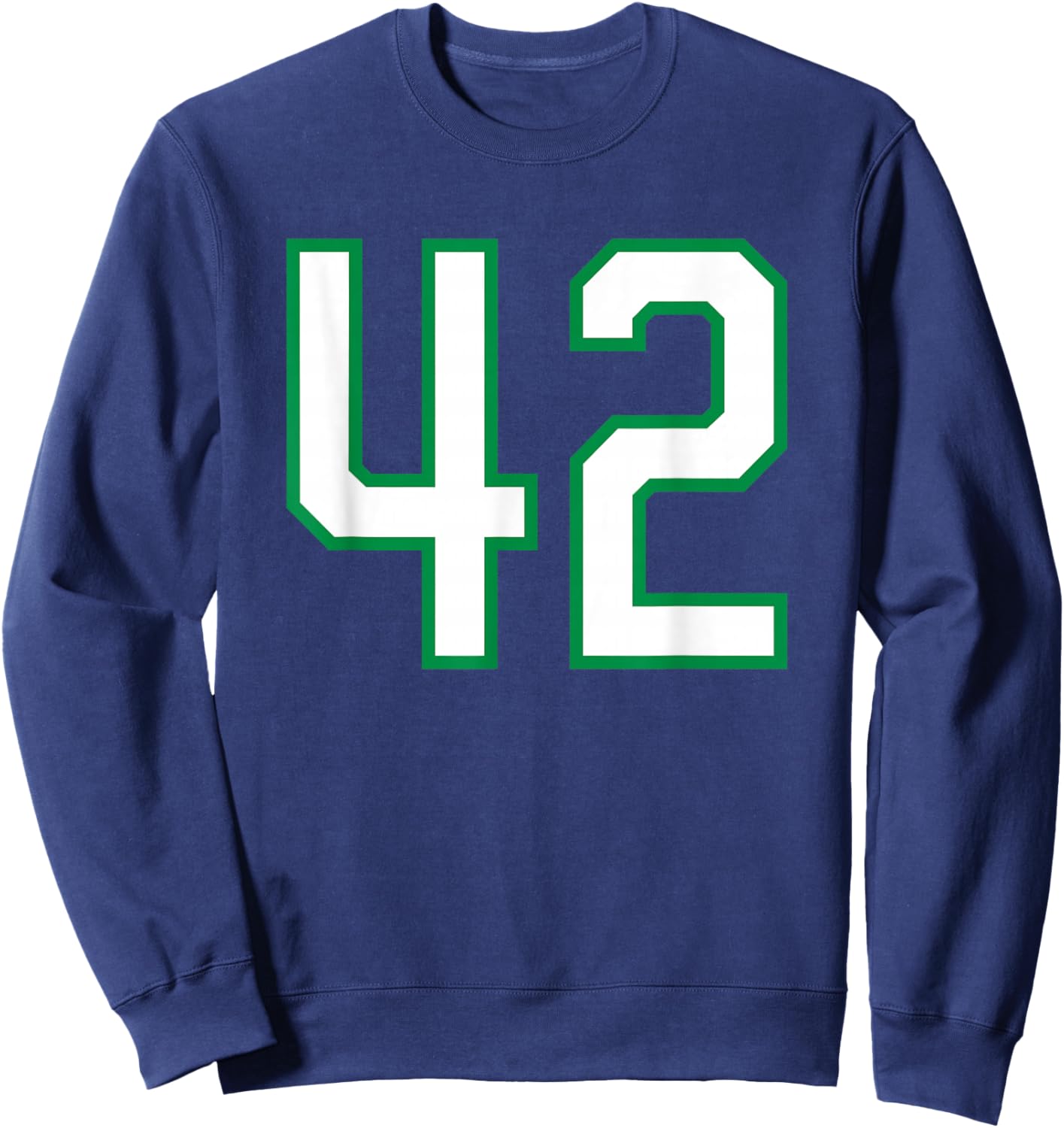 White Green Sports Team Number 42 Sweatshirt - Sweatshirt | Navy