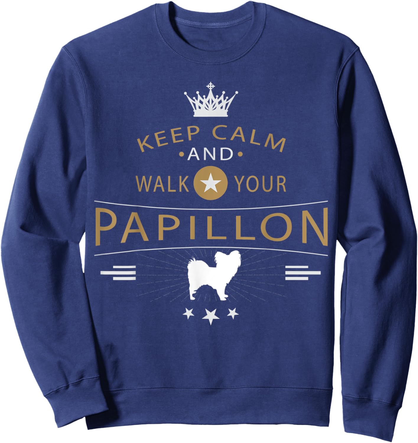 Papillon Dog Breed Sweatshirt - Sweatshirt | Navy