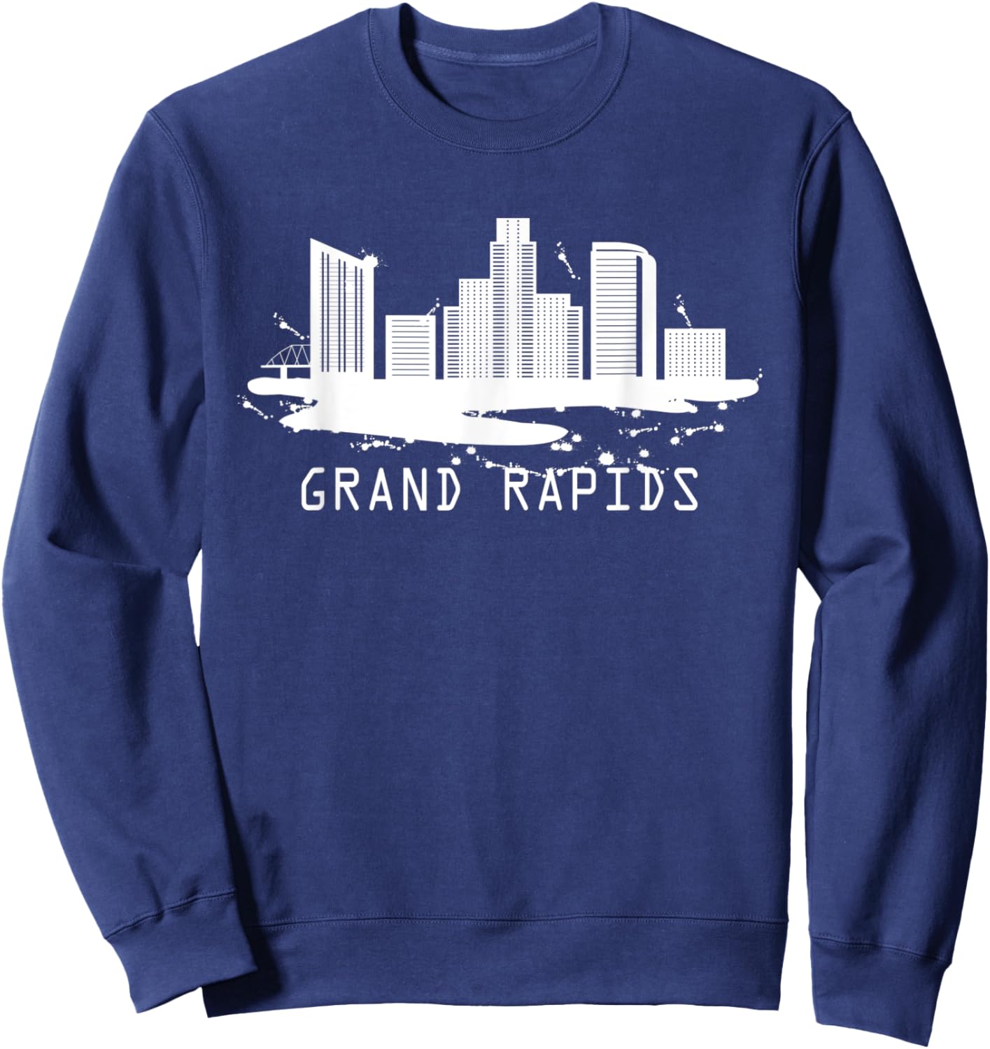 Grand Rapids Cityscape - Grand Rapids Michigan Skyline Sweatshirt - Sweatshirt | Navy