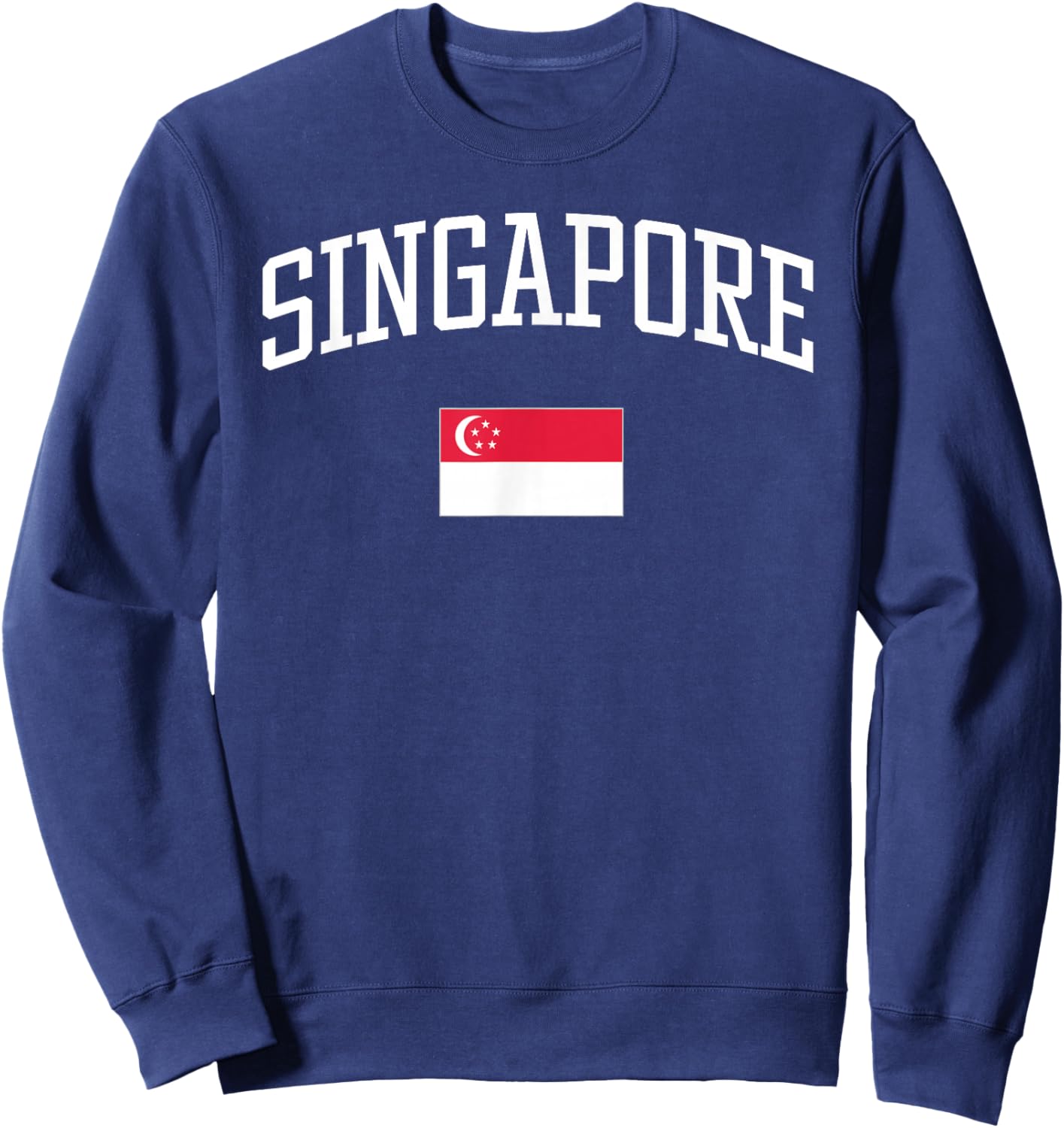 Vintage Flag of Singapore Love Your Country Sweatshirt - Sweatshirt | Navy