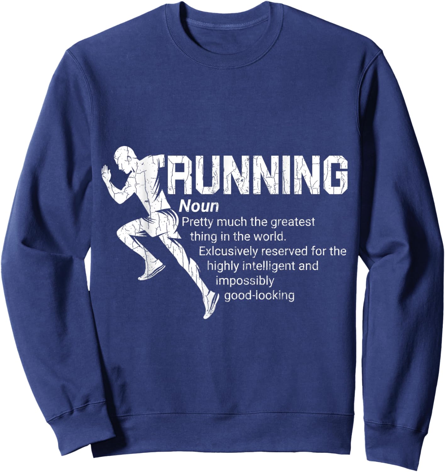 Running Definition Funny Marathon Runner Graphic Sweatshirt - Sweatshirt | Navy