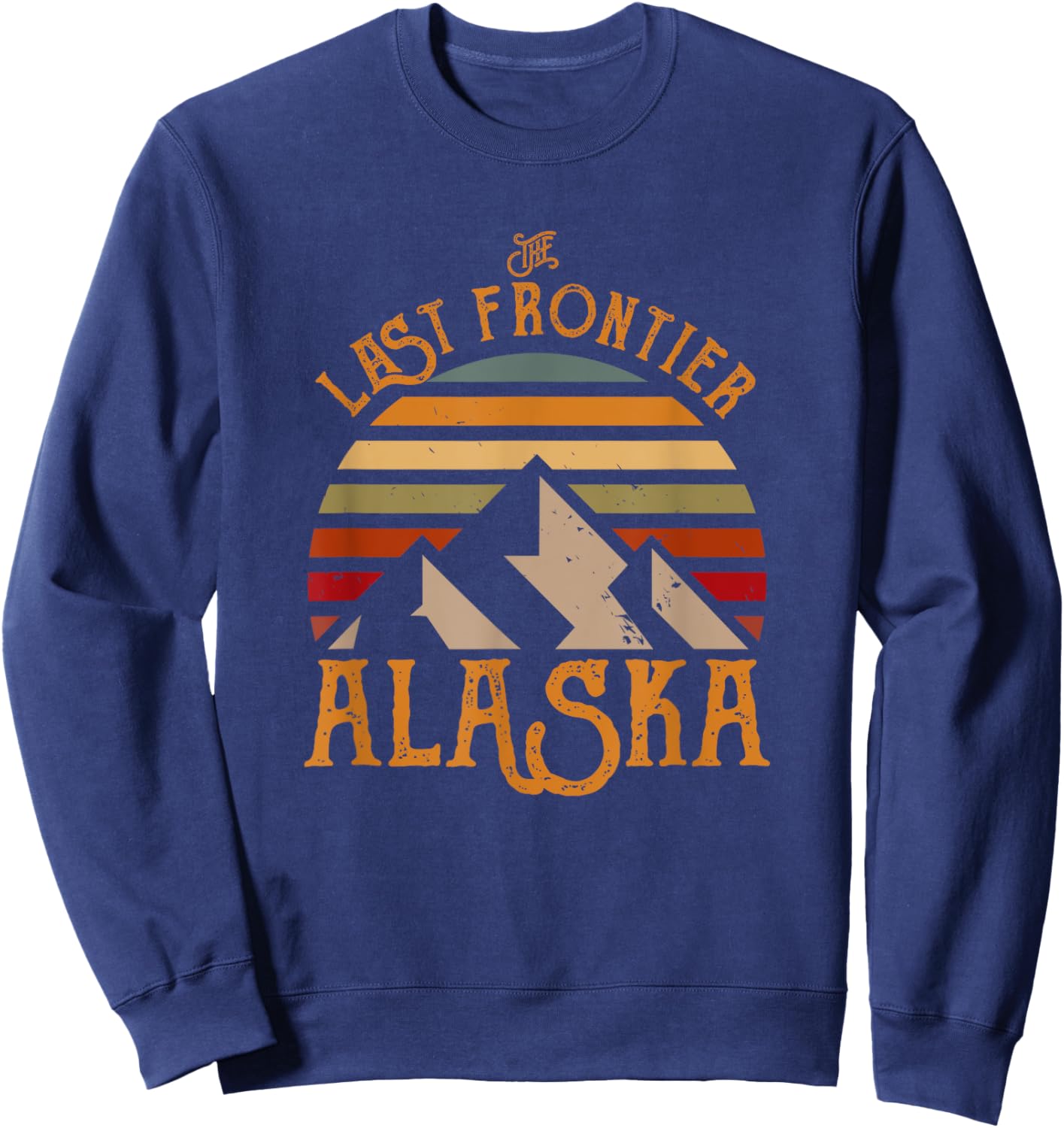 Last Frontier Retro Sun Alaska Sweatshirt - Sweatshirt | Navy