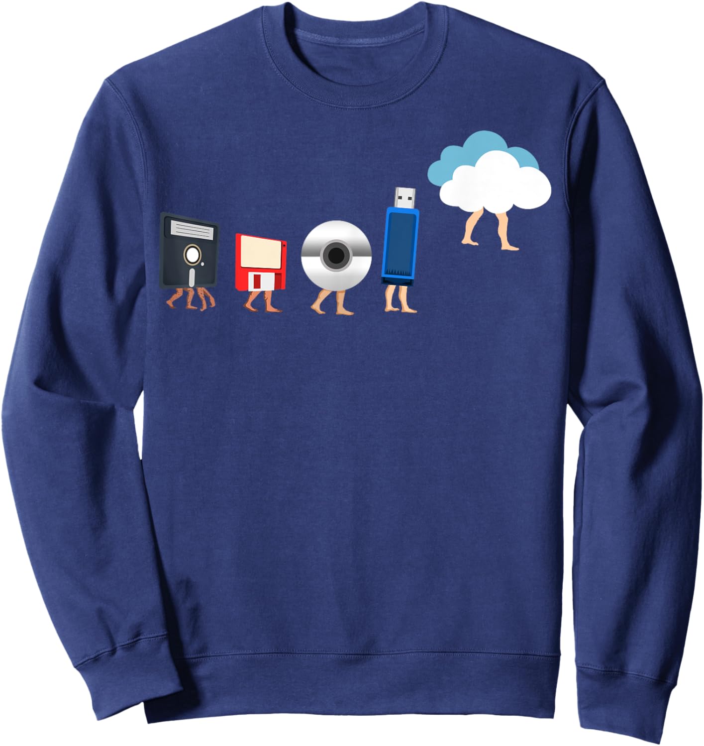 Cool Computer Geek Gift Women Funny Cloud Storage Sweatshirt - Sweatshirt | Navy
