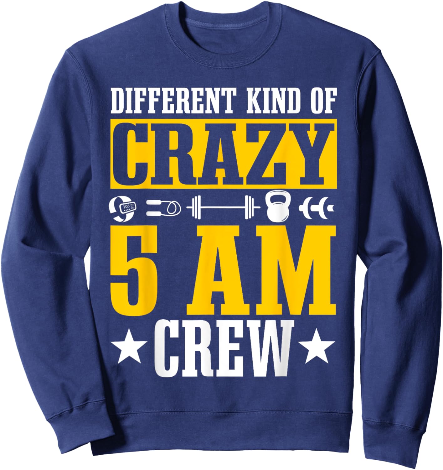Workout Squad 5AM Crew Funny Gym Quote Sweatshirt - Sweatshirt | Navy