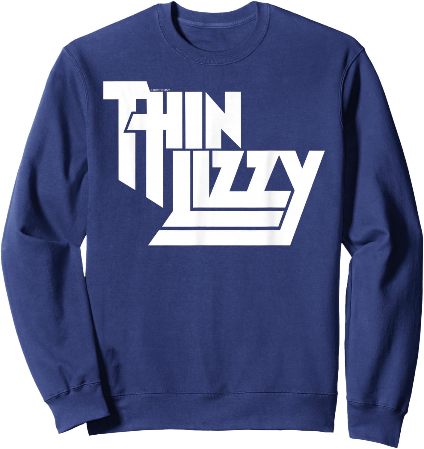 Thin Lizzy – White Stacked Logo Sweatshirt - Sweatshirt | Navy