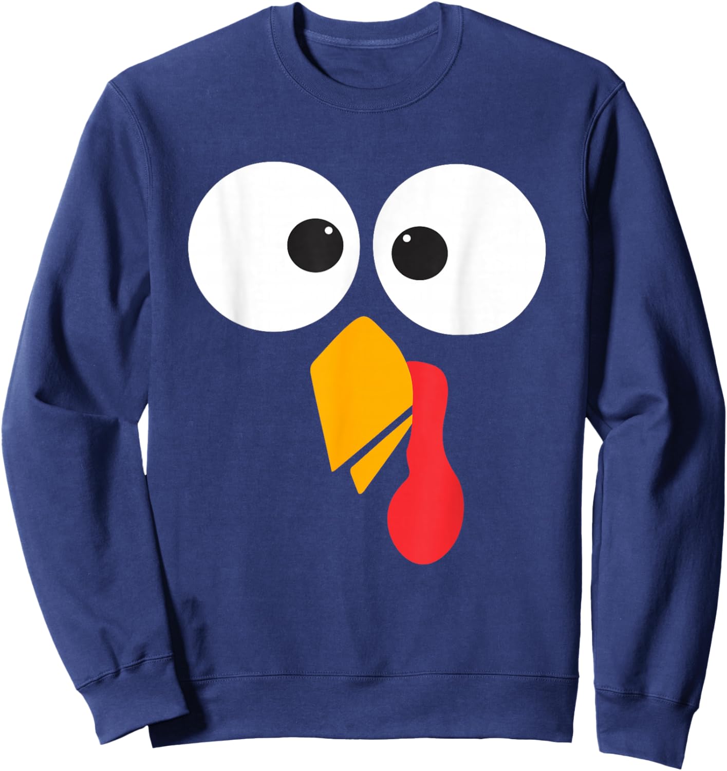Thanksgiving Turkey Face Matching Family Costume Cute Kids Sweatshirt - Sweatshirt | Navy