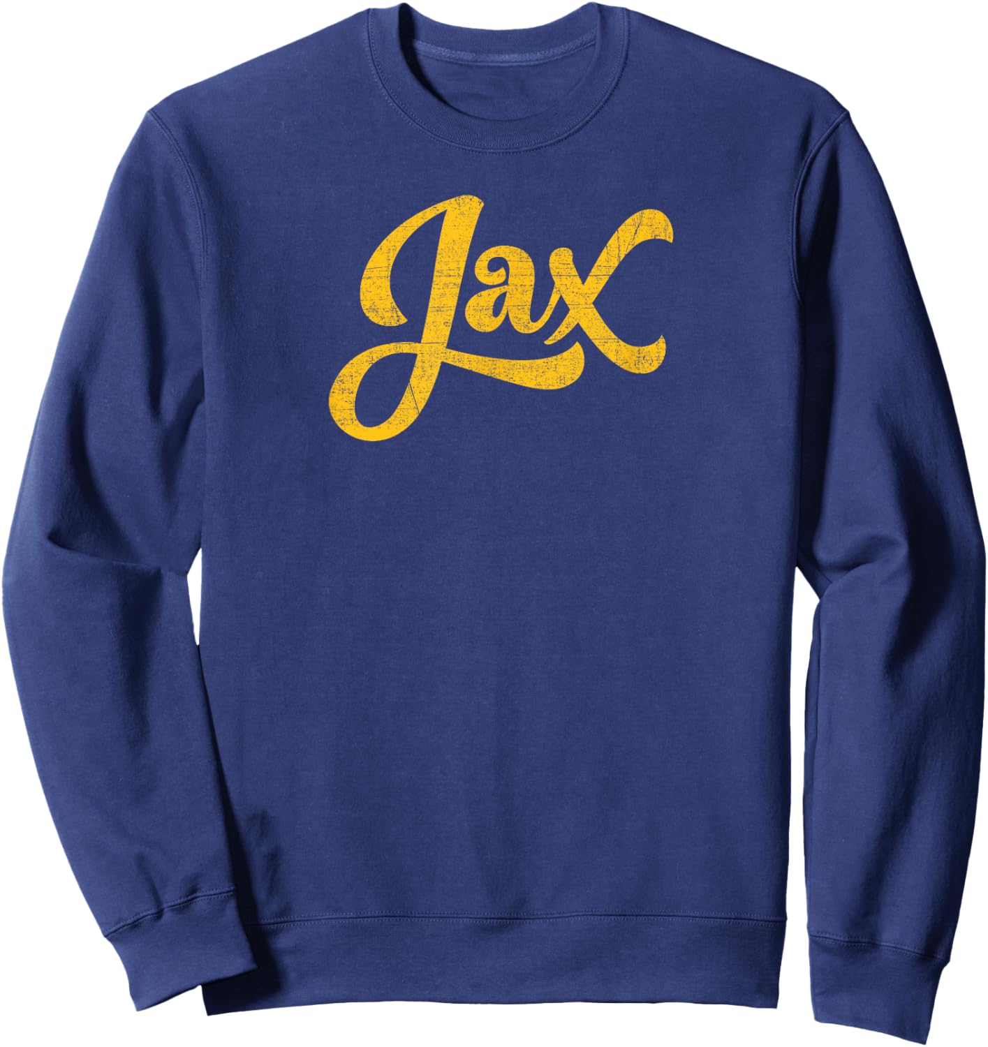 JAX Jacksonville FL Original Script Design With Details Sweatshirt - Sweatshirt | Navy