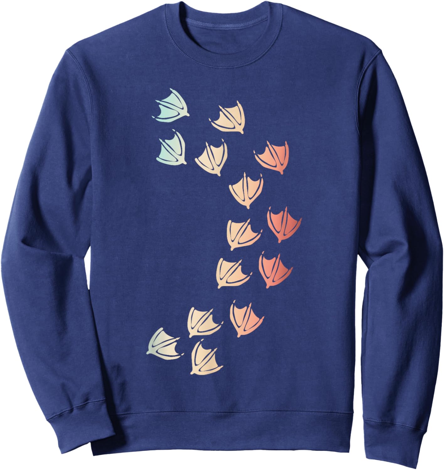 Animal Lover Duck Footprint Farm Bird Duck Sweatshirt - Sweatshirt | Navy
