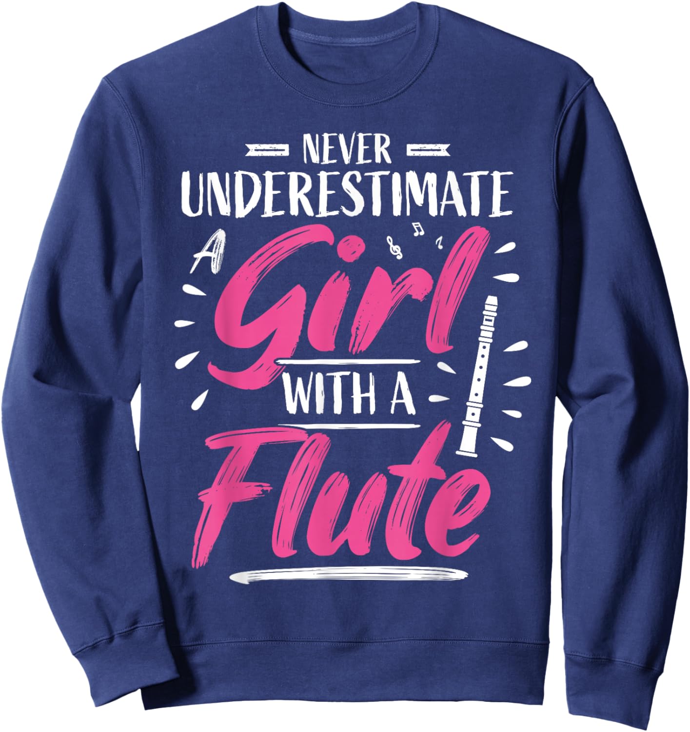 Girls Flute Player Flute Player Sweatshirt - Sweatshirt | Navy