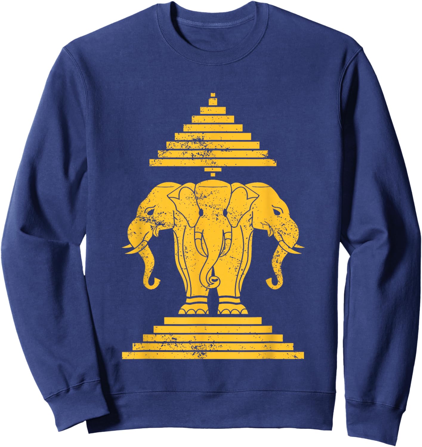 Erawan Three Headed Elephant Kingdom of Laos Sweatshirt - Sweatshirt | Navy