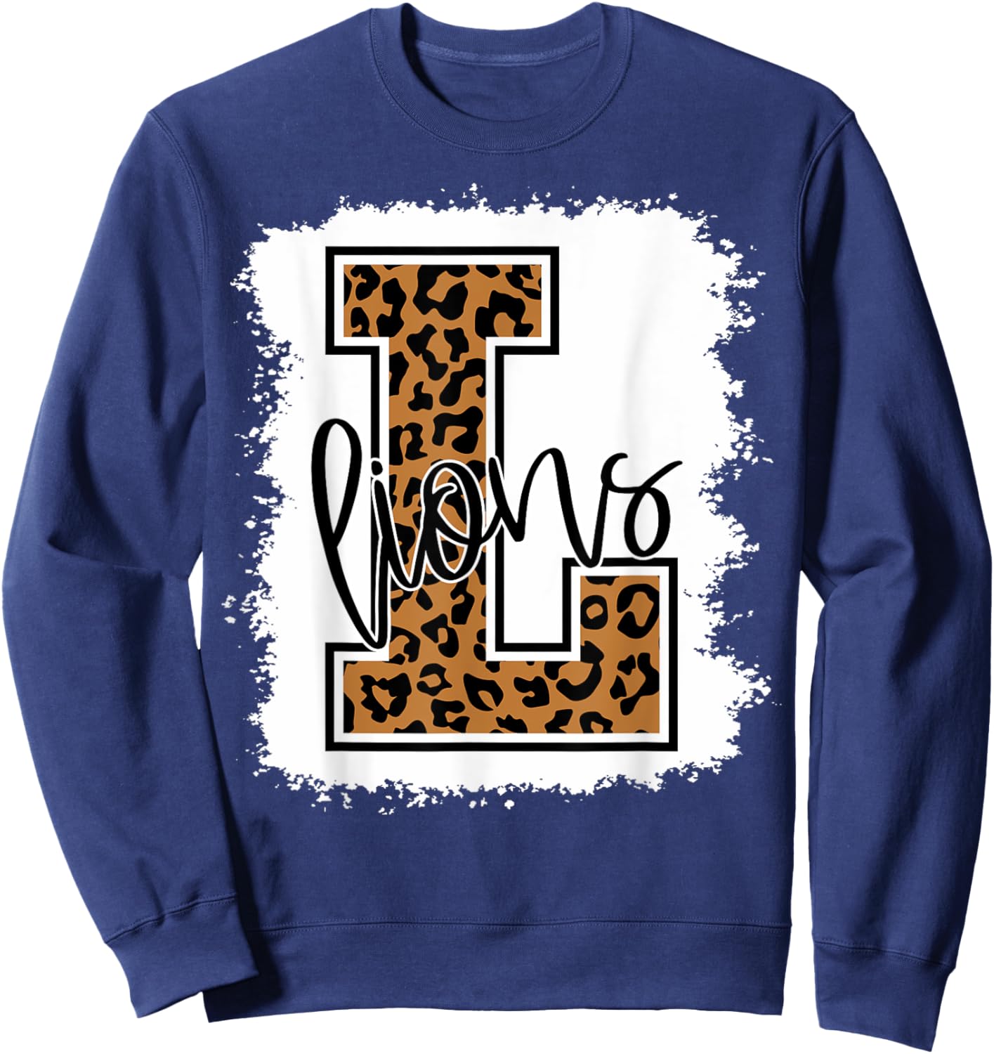 Lions School Sports Fan Team Spirit Sweatshirt - Sweatshirt | Navy