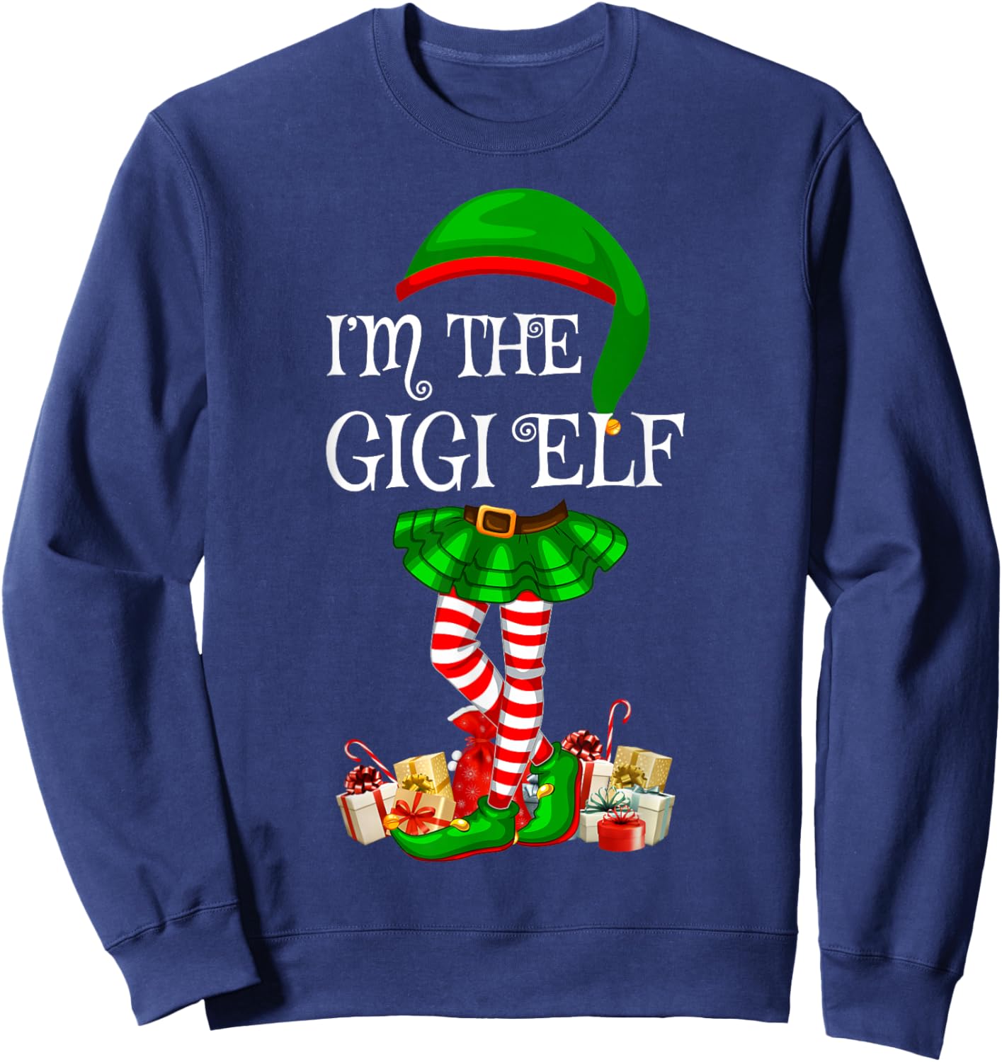 Matching Family Group I'm The Gigi Elf Christmas Sweatshirt - Sweatshirt | Navy