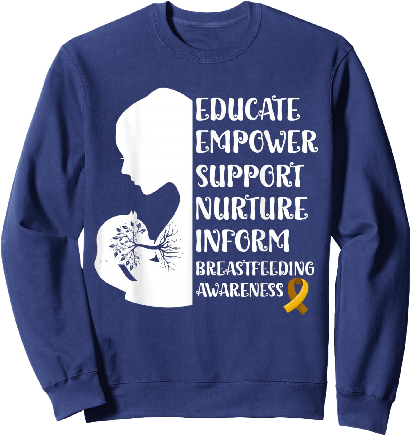 Breastfeeding Awareness Family USA Breast Milk Lactation Sweatshirt - Sweatshirt | Navy