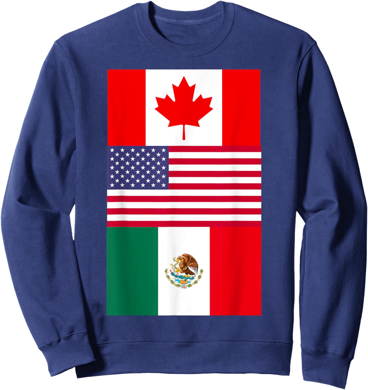 Canada USA Mexico North America Flags Sweatshirt - Sweatshirt | Navy