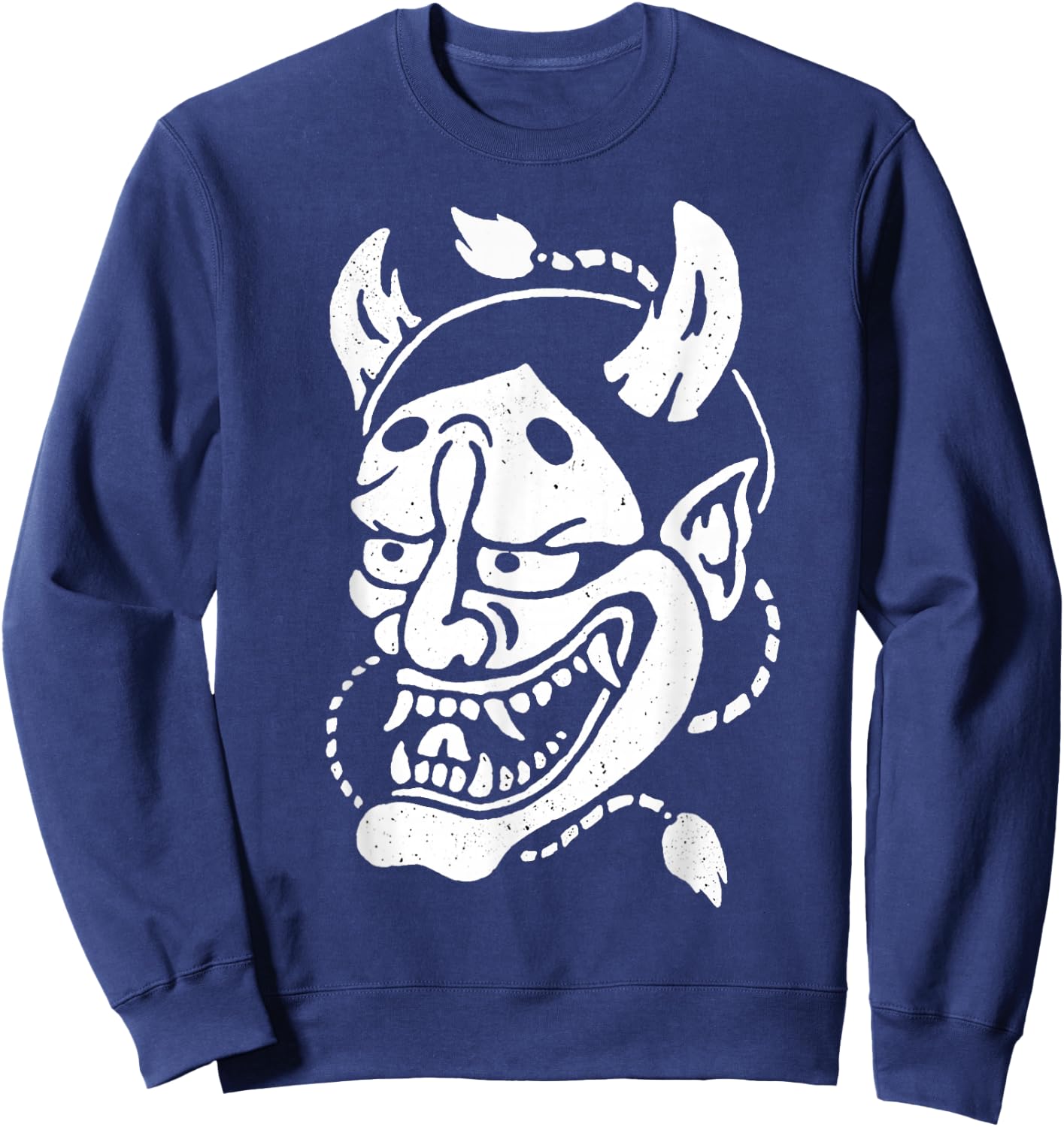 Urban Empyre Hannya Mask Oni Demon , Small, Black Sweatshirt - Sweatshirt | Navy