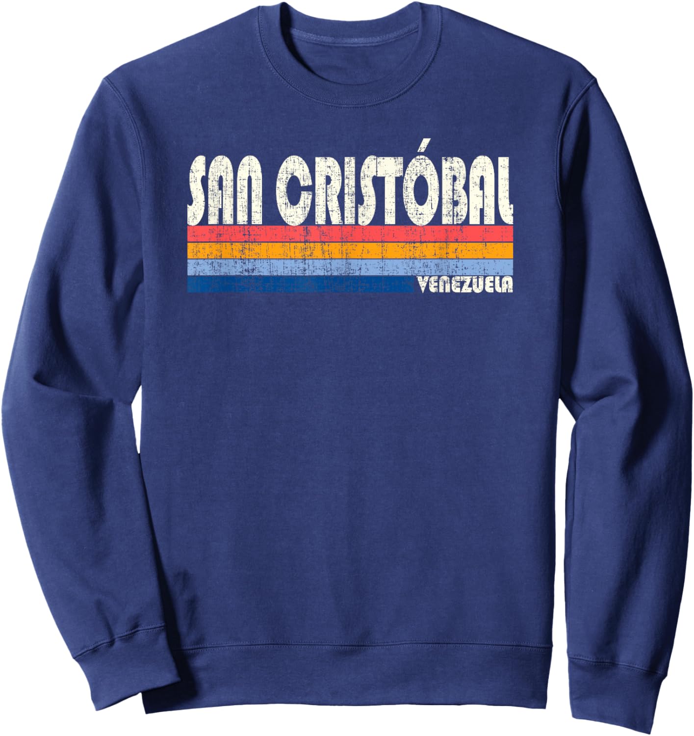 Retro Vintage 70s 80s Style San Cristóbal, Venezuela Sweatshirt - Sweatshirt | Navy