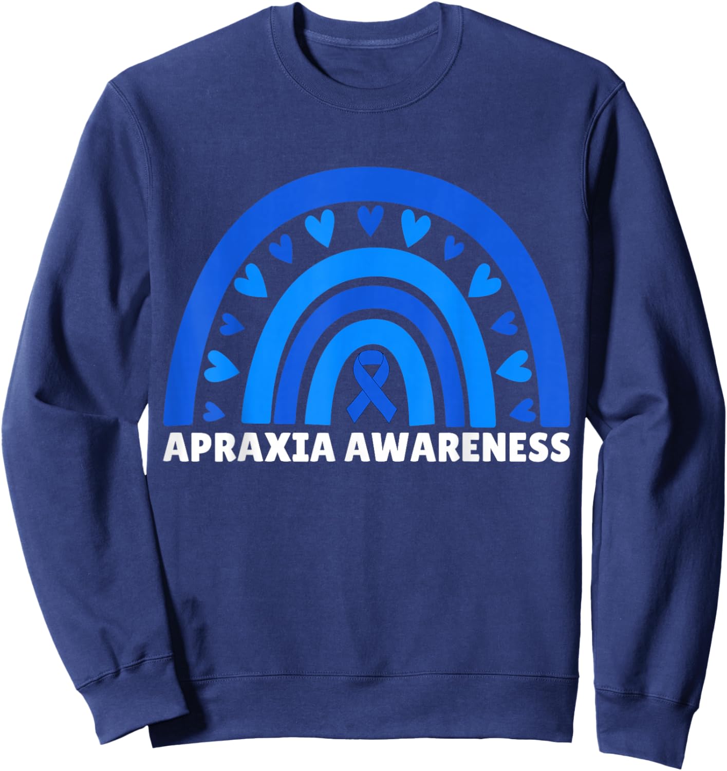 Apraxia Awareness Sister Brother Son Rainbow Apraxia Warrior Sweatshirt - Sweatshirt | Navy