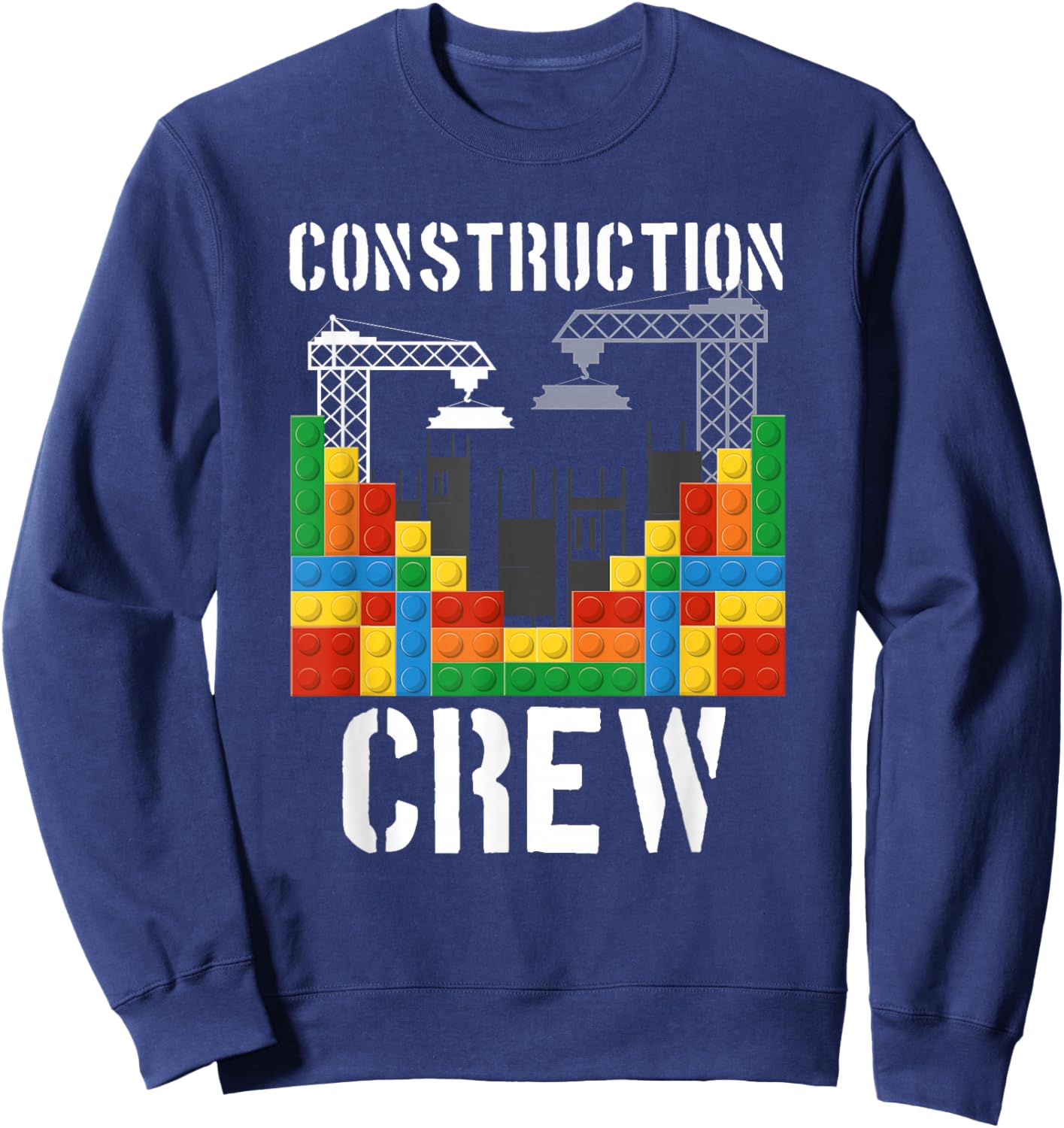 Construction Crew Master Builder Bricklayer Building Blocks Sweatshirt - Sweatshirt | Navy