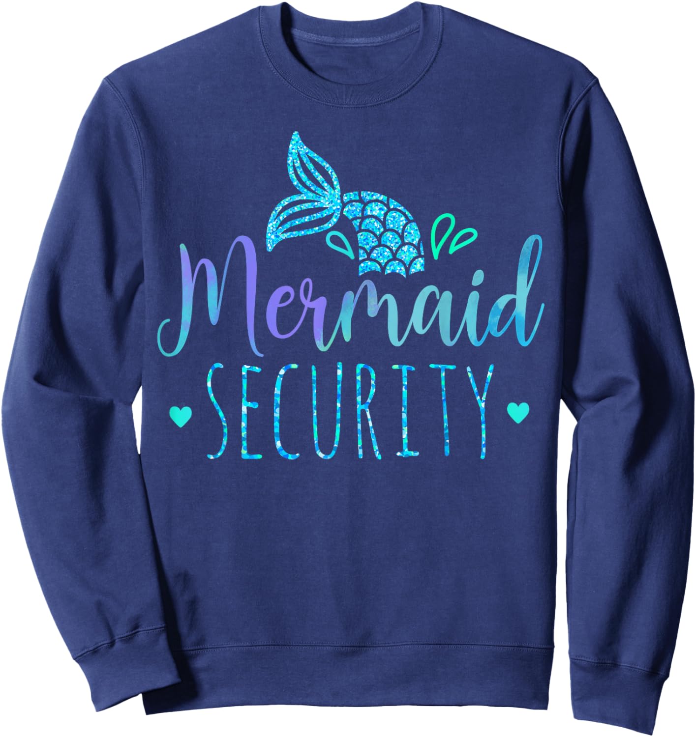 Mermaid Security Family Matching Birthday Party Boys Kids Sweatshirt - Sweatshirt | Navy