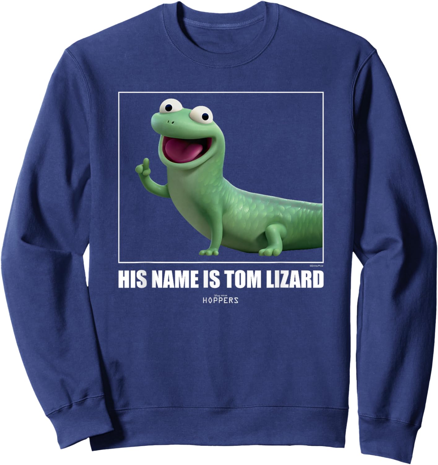 Disney Pixar Hoppers Tom Lizard Cute 3D Character Aesthetic T-Shirt - Sweatshirt | Navy