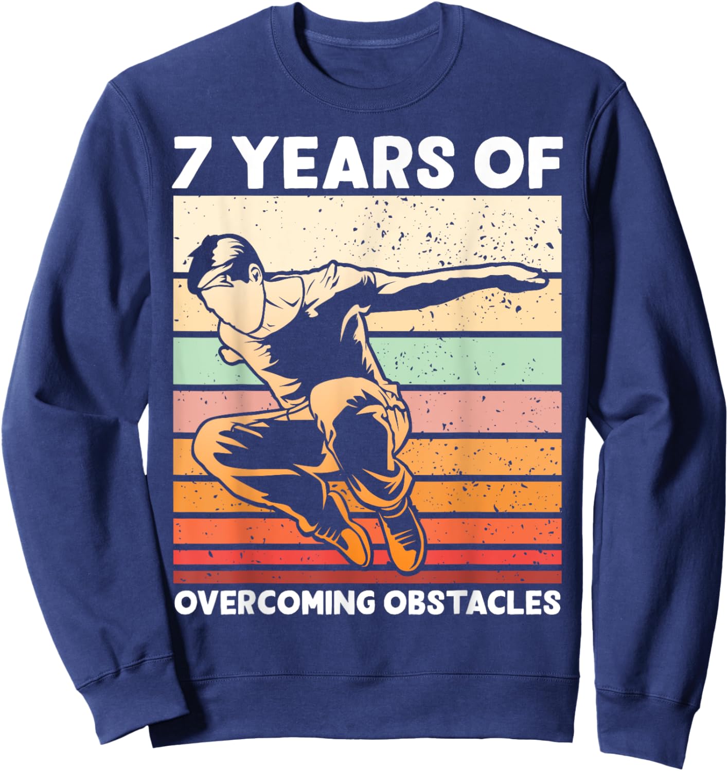 Vintage Parkour 7th Birthday 7 year old Boy Seventh 7yr old Sweatshirt - Sweatshirt | Navy