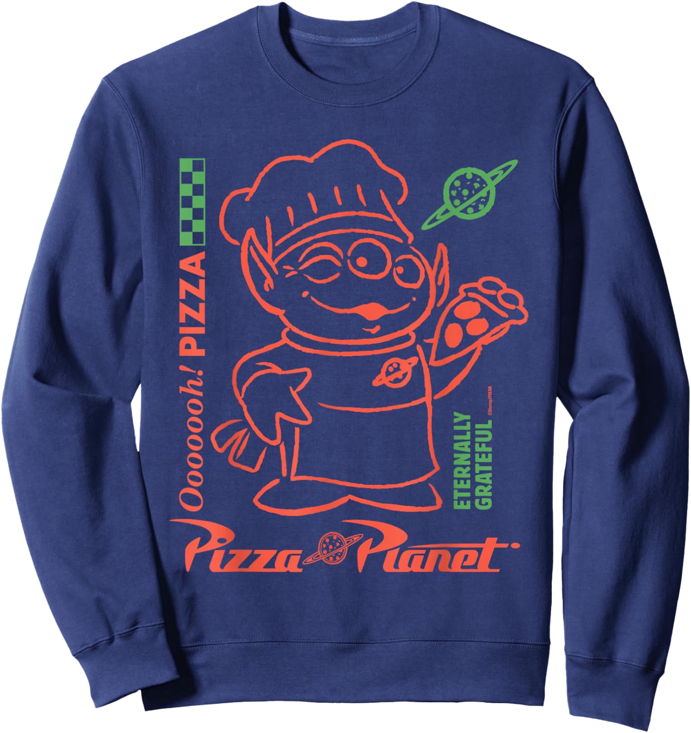 Disney and Pixar's Toy Story Alien Ooooooh! Pizza Planet Art Sweatshirt - Sweatshirt | Navy