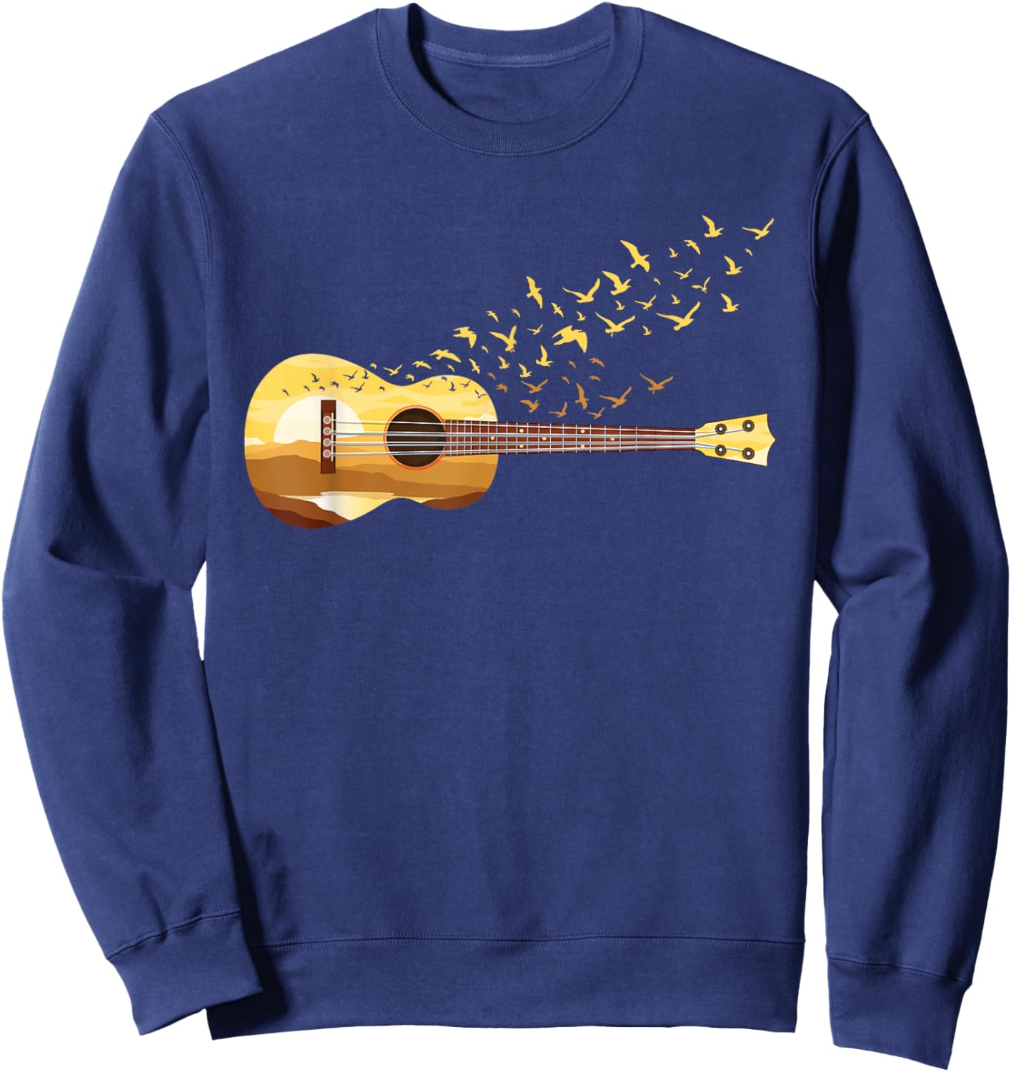 Scenic Uke Guitar - Ukulele Lover Guitar Ukulelist Sweatshirt - Sweatshirt | Navy