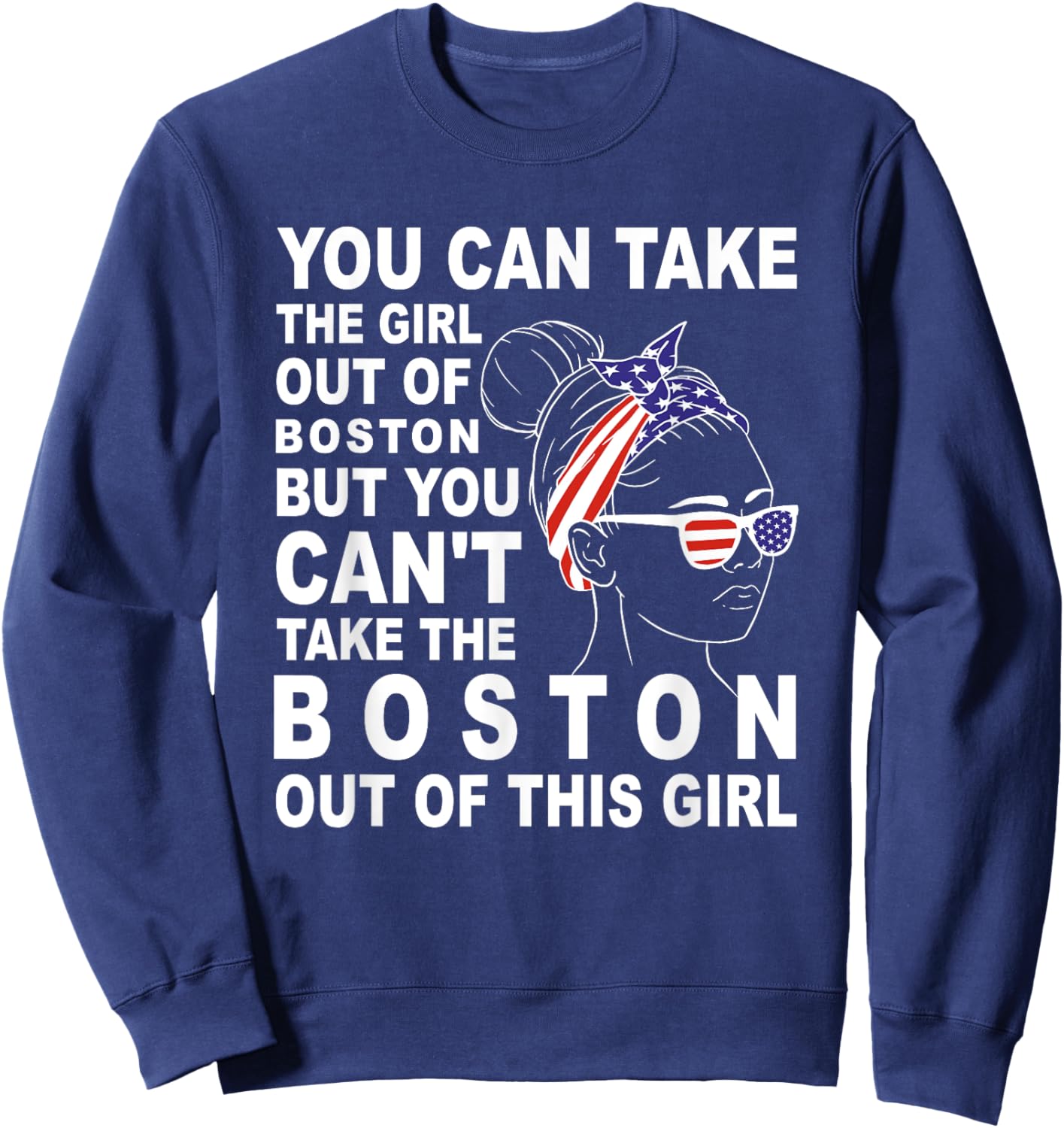 Girl From Boston - Classic Comic Boston Girl Sweatshirt - Sweatshirt | Navy