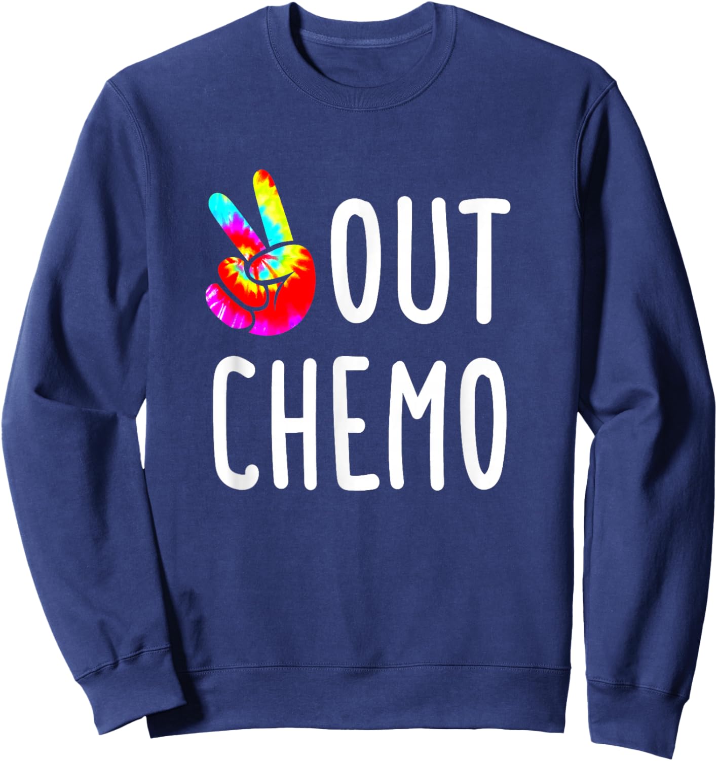 Peace Out Chemo Chemotherapy Sweatshirt - Sweatshirt | Navy