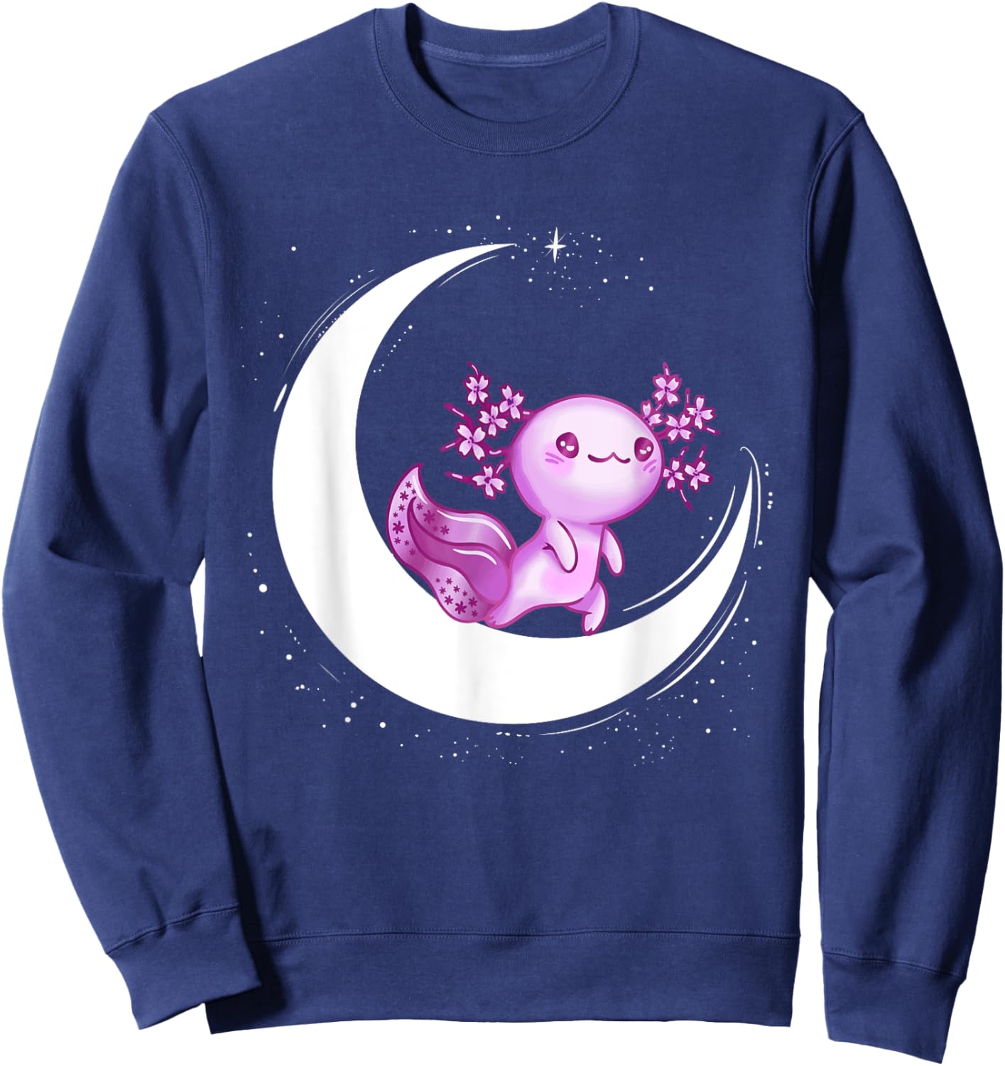 Cute Axolotl Pastel Goth Funny Kawaii Space Moon Goth Girl Sweatshirt - Sweatshirt | Navy