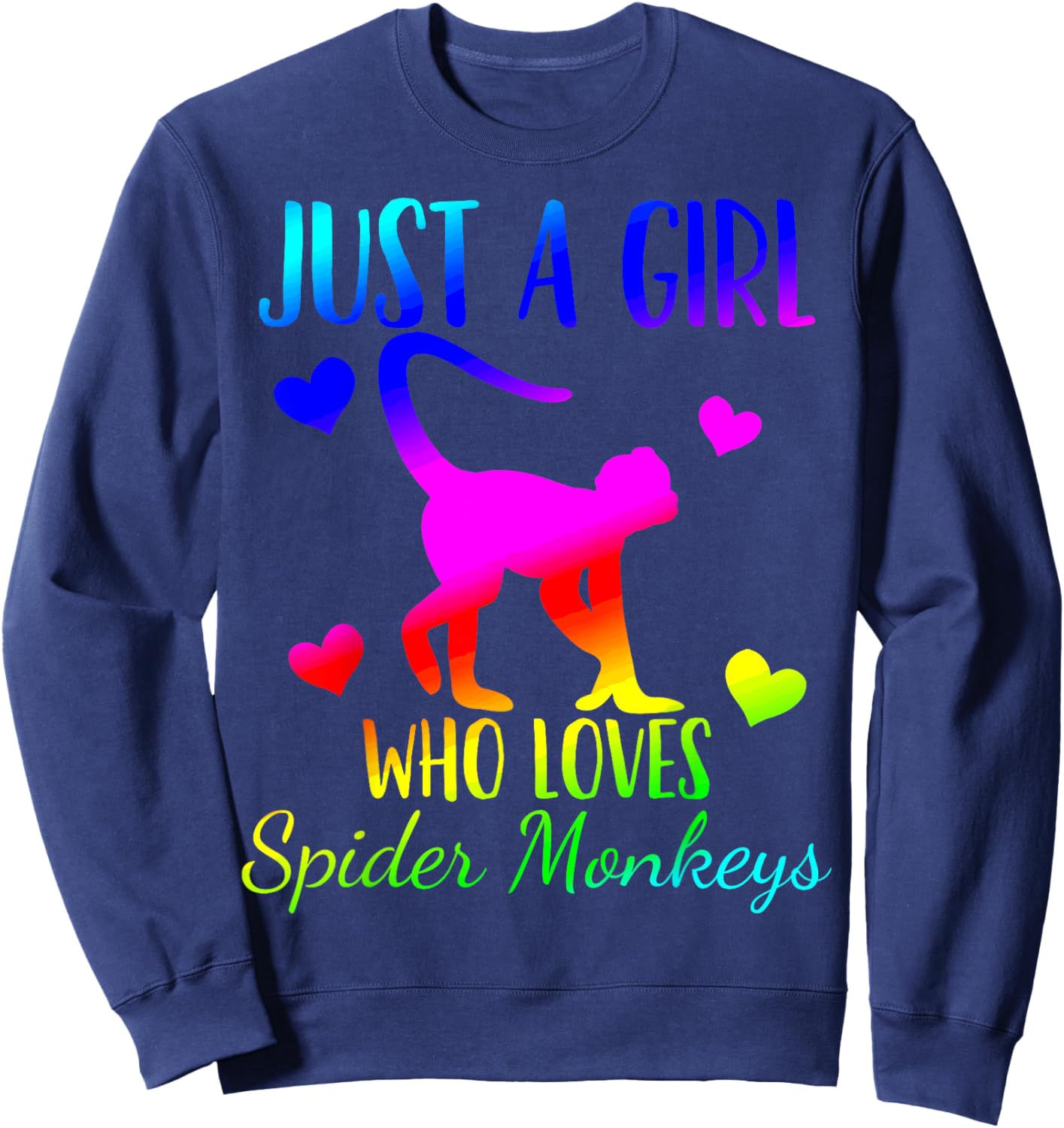 Spider Monkey Just a Girl Who Loves Spider Monkeys Sweatshirt - Sweatshirt | Navy